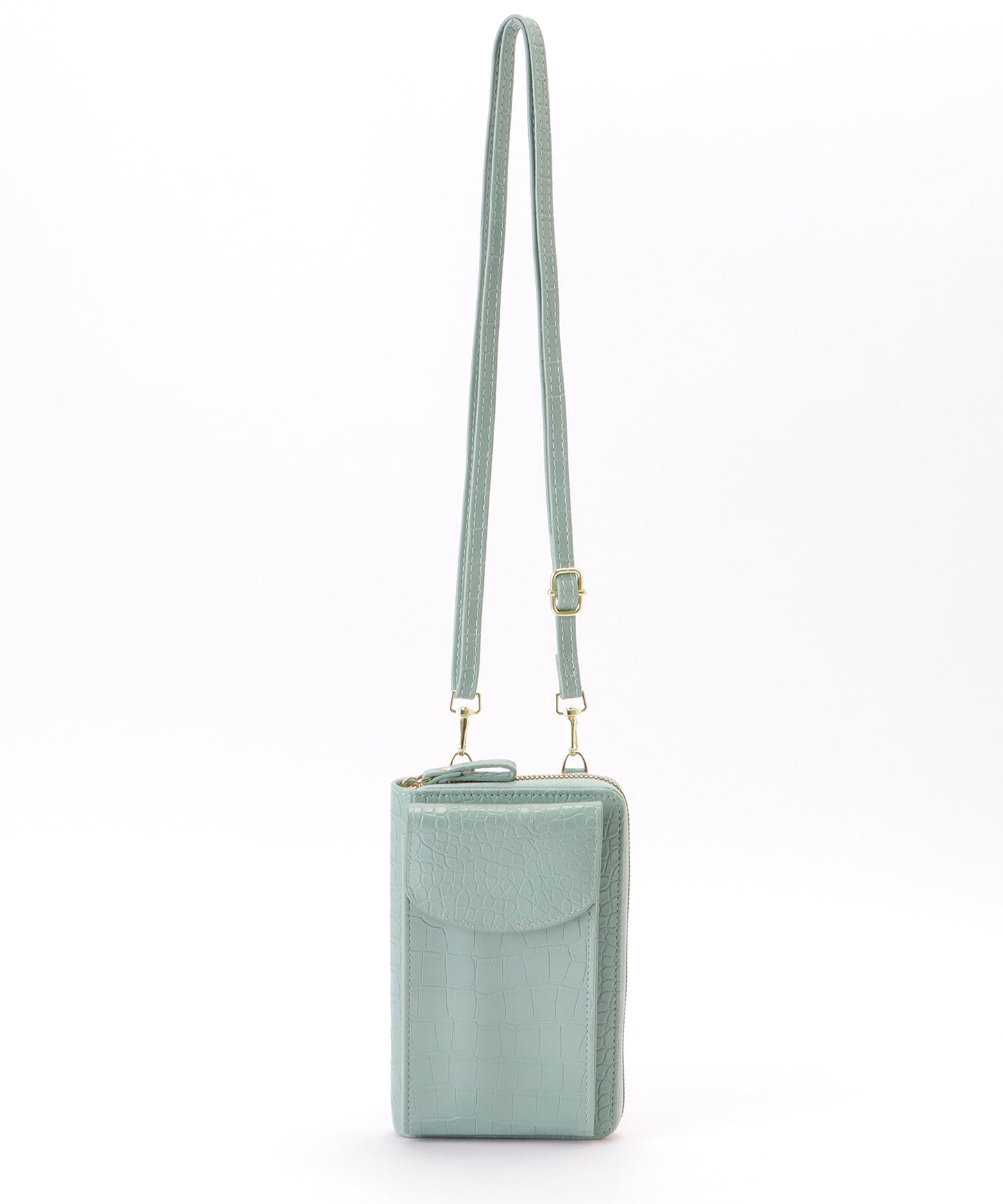 クロコダイル 型押し コンパクトショルダー ケース