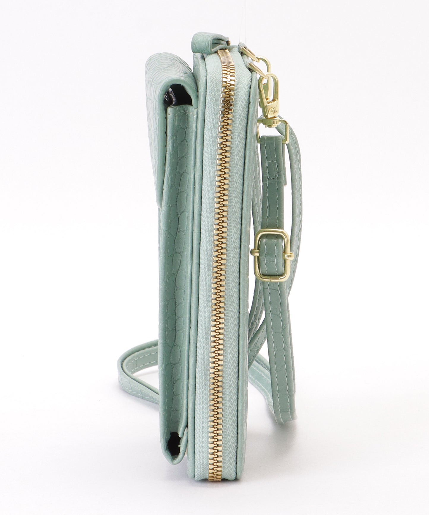 クロコダイル 型押し コンパクトショルダー ケース