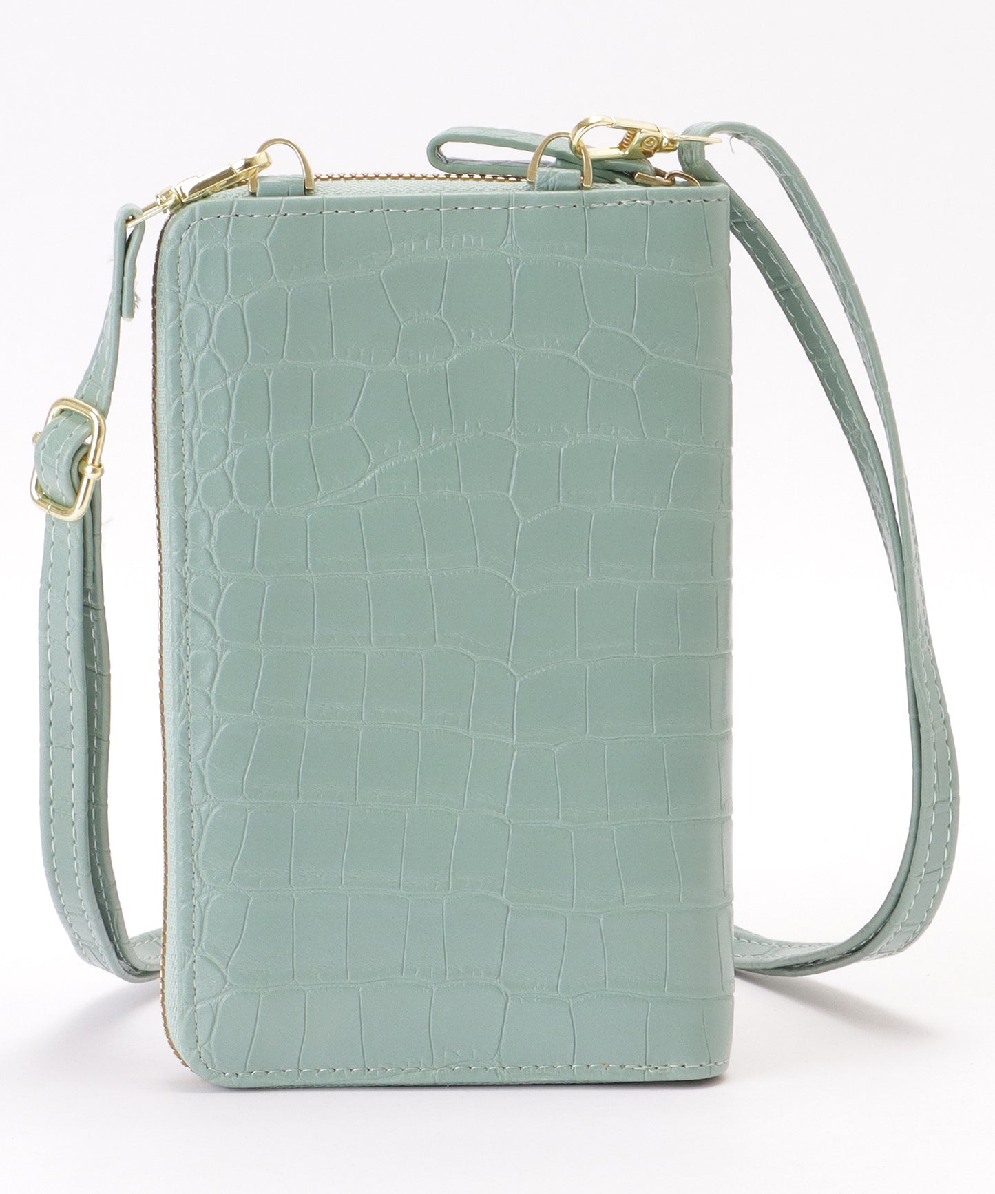 クロコダイル 型押し コンパクトショルダー ケース