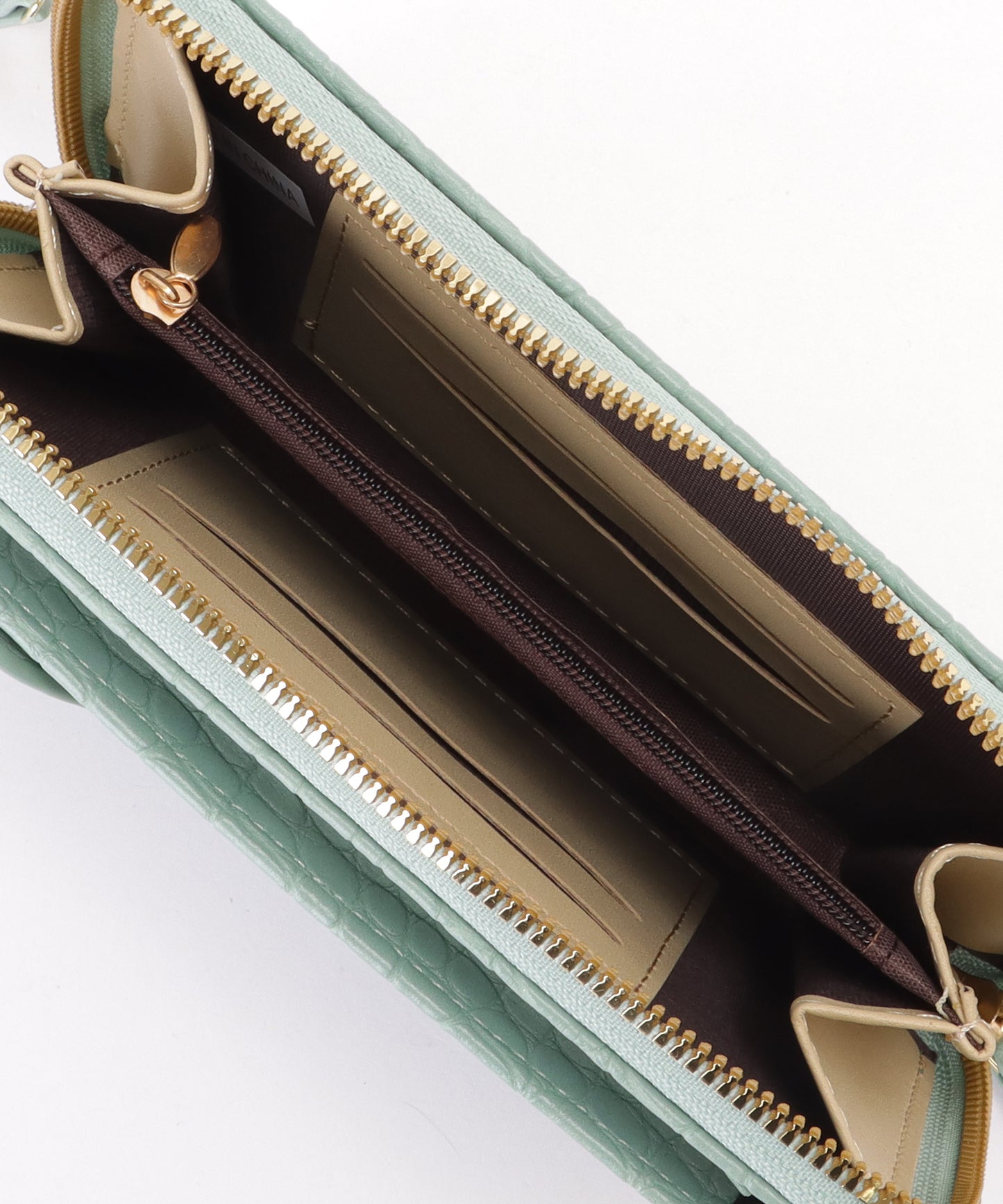 クロコダイル 型押し コンパクトショルダー ケース