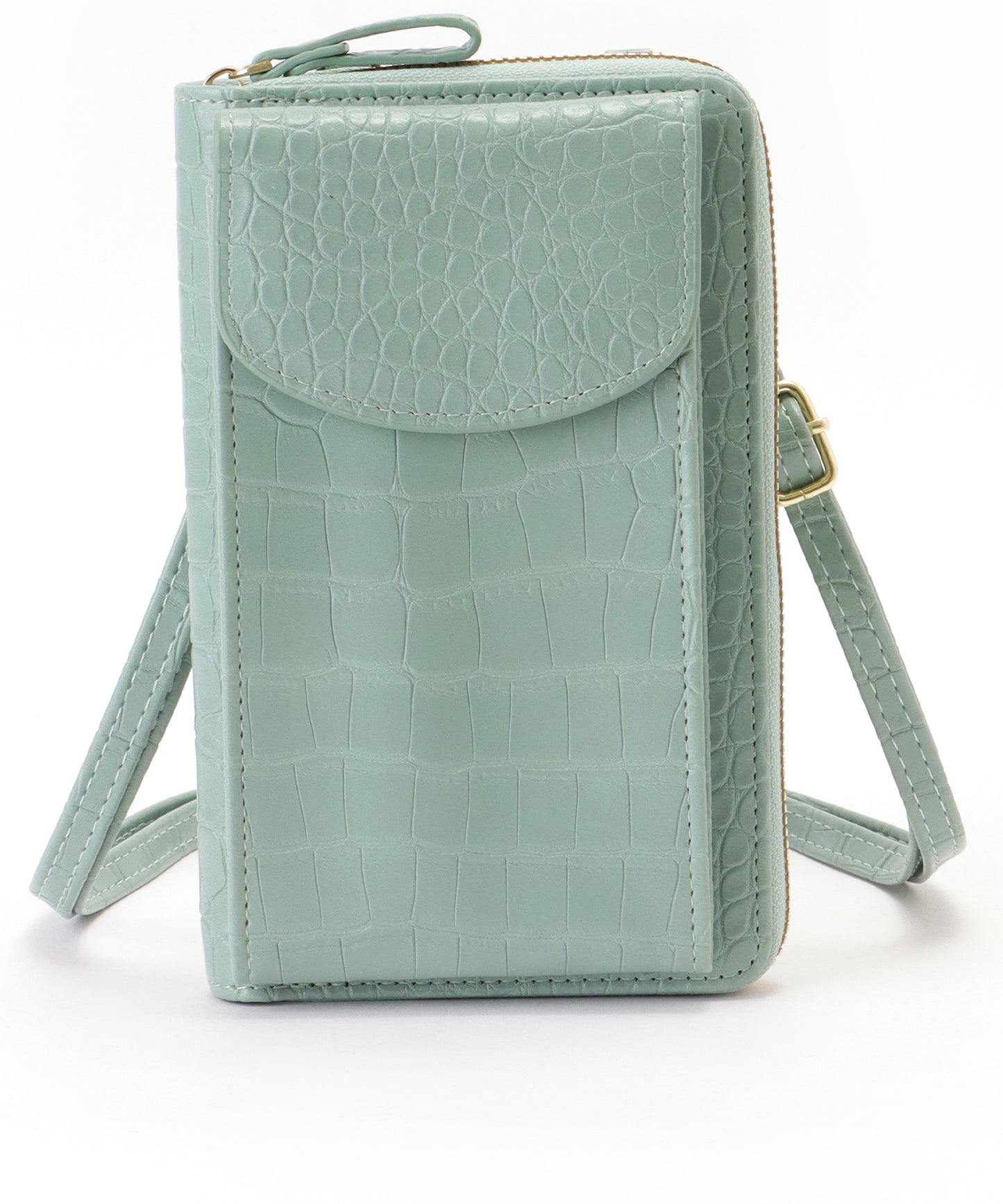 クロコダイル 型押し コンパクトショルダー ケース
