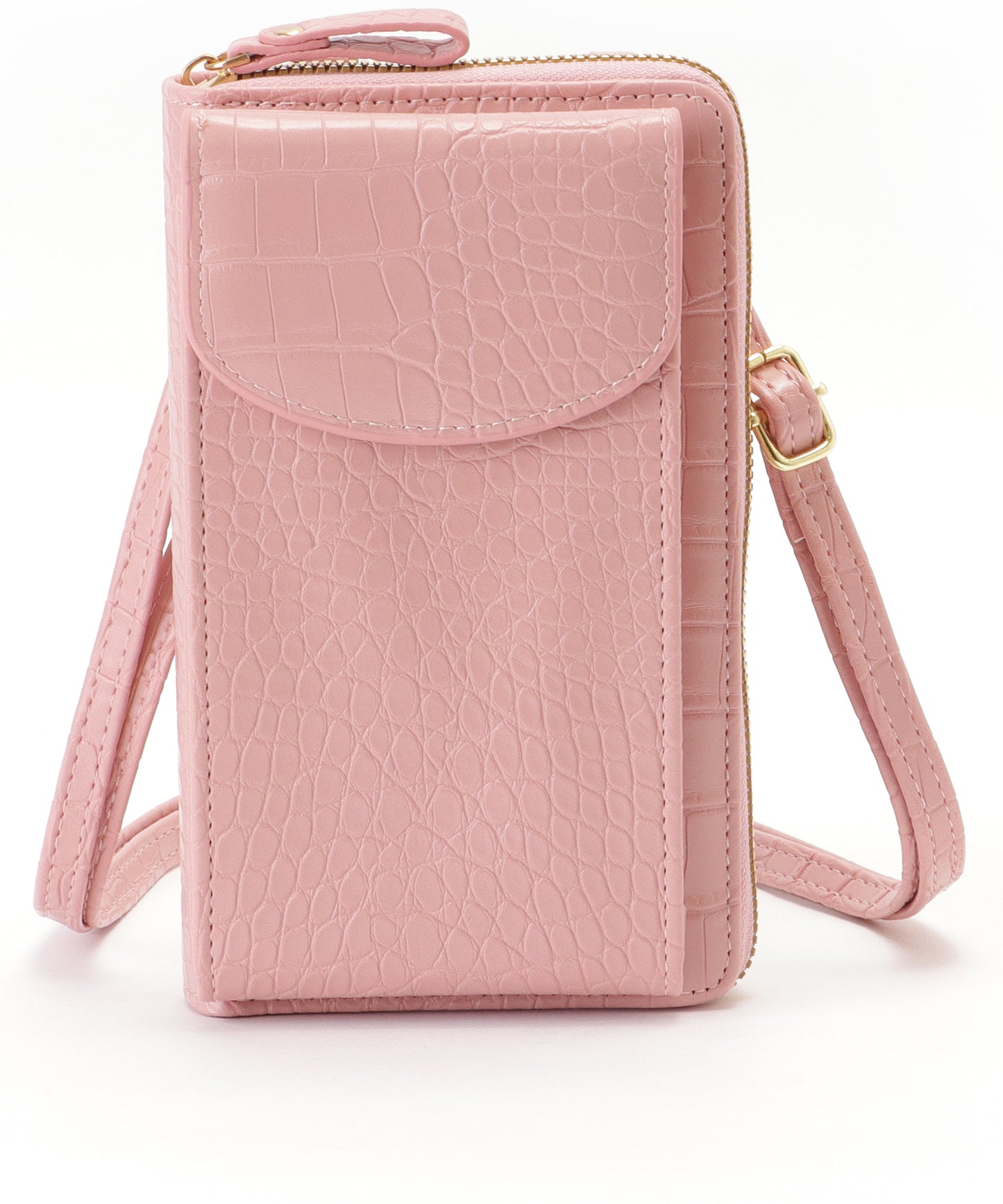 クロコダイル 型押し コンパクトショルダー ケース