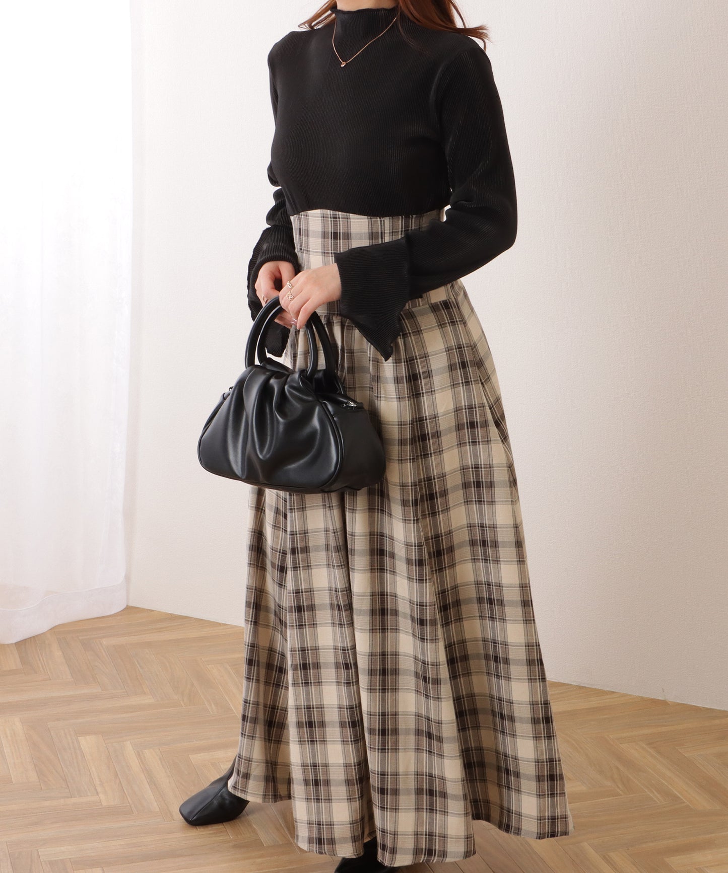 リング ハンドル タック ショルダー バッグ