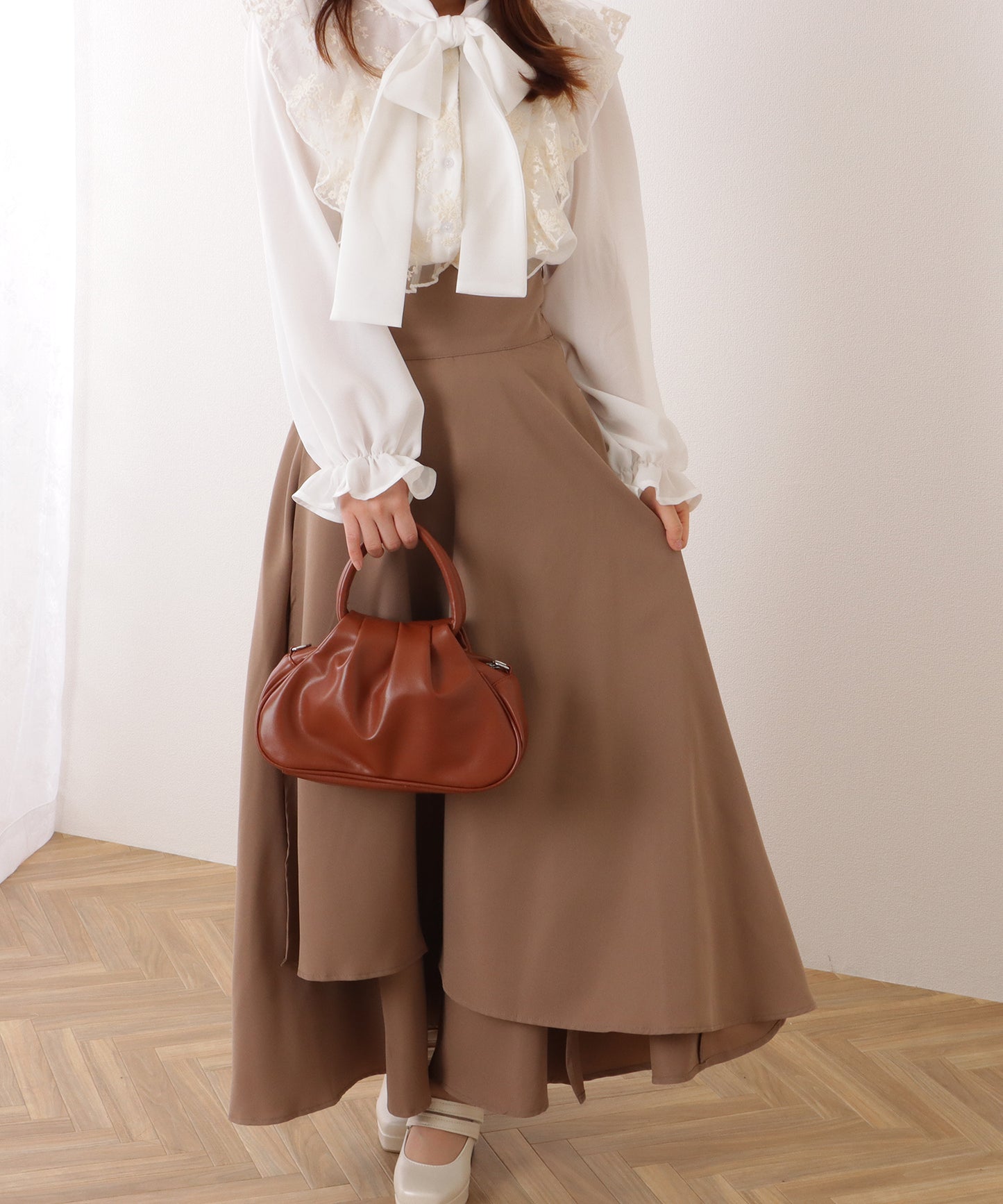 リング ハンドル タック ショルダー バッグ