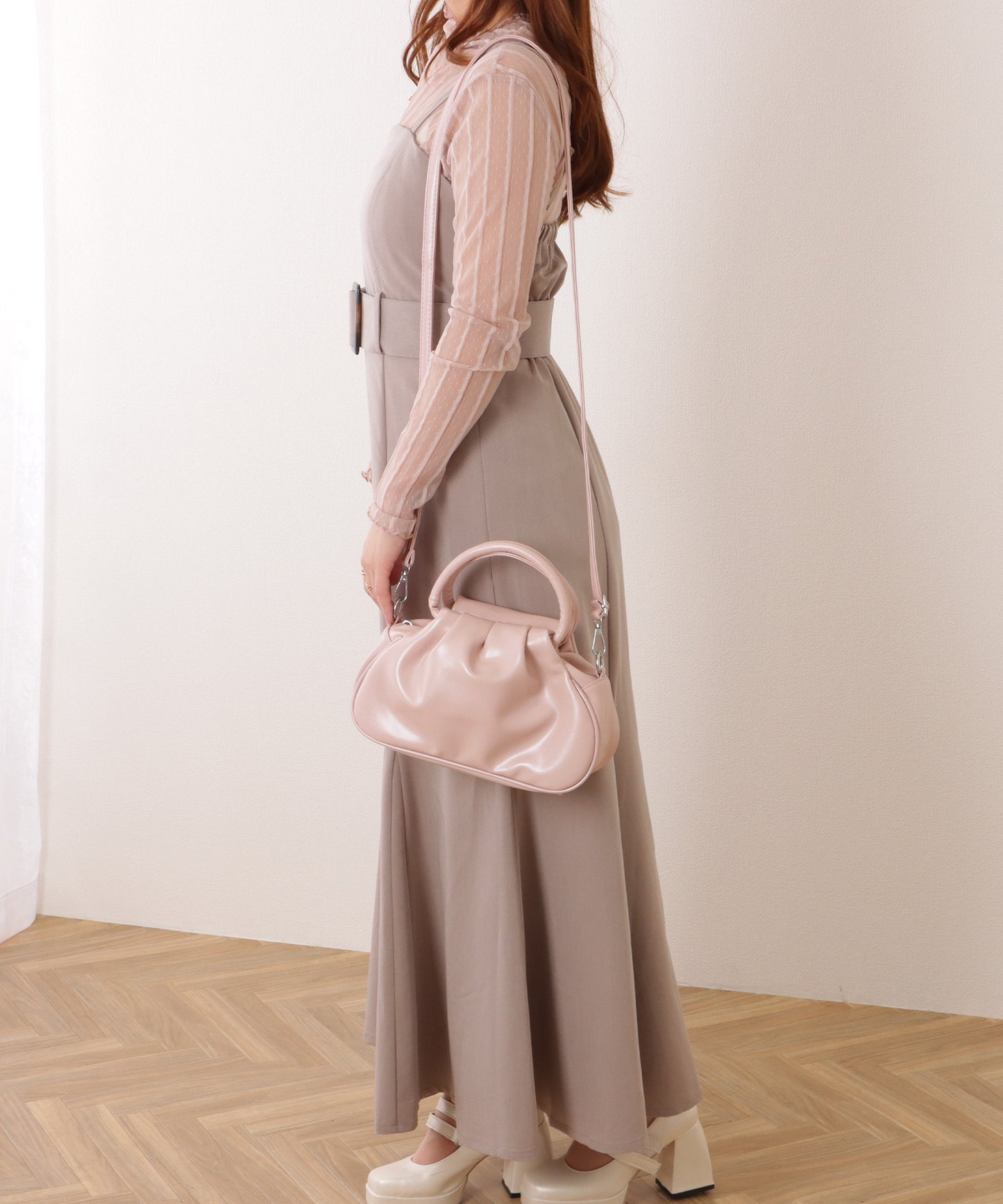 リング ハンドル タック ショルダー バッグ