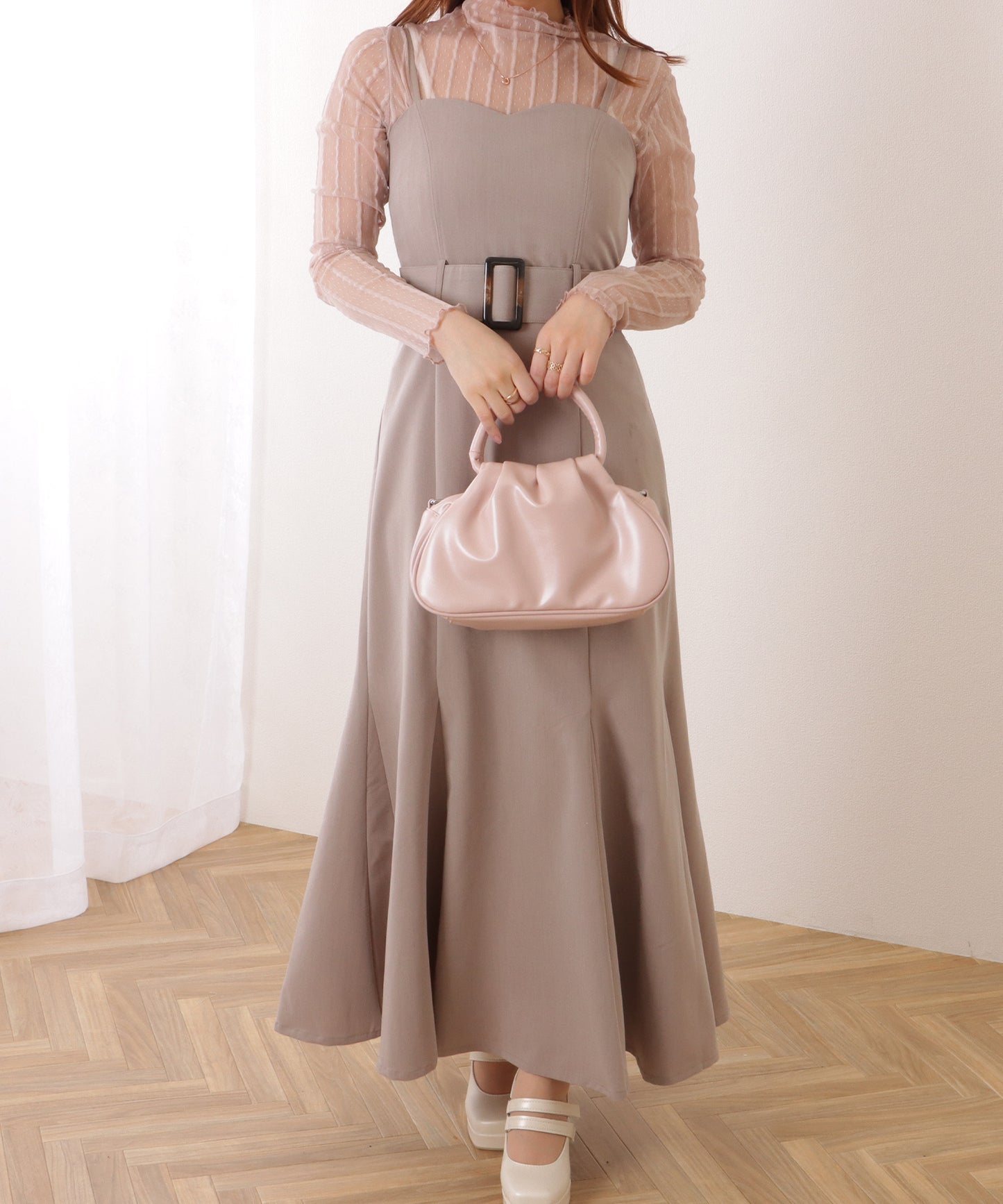 リング ハンドル タック ショルダー バッグ