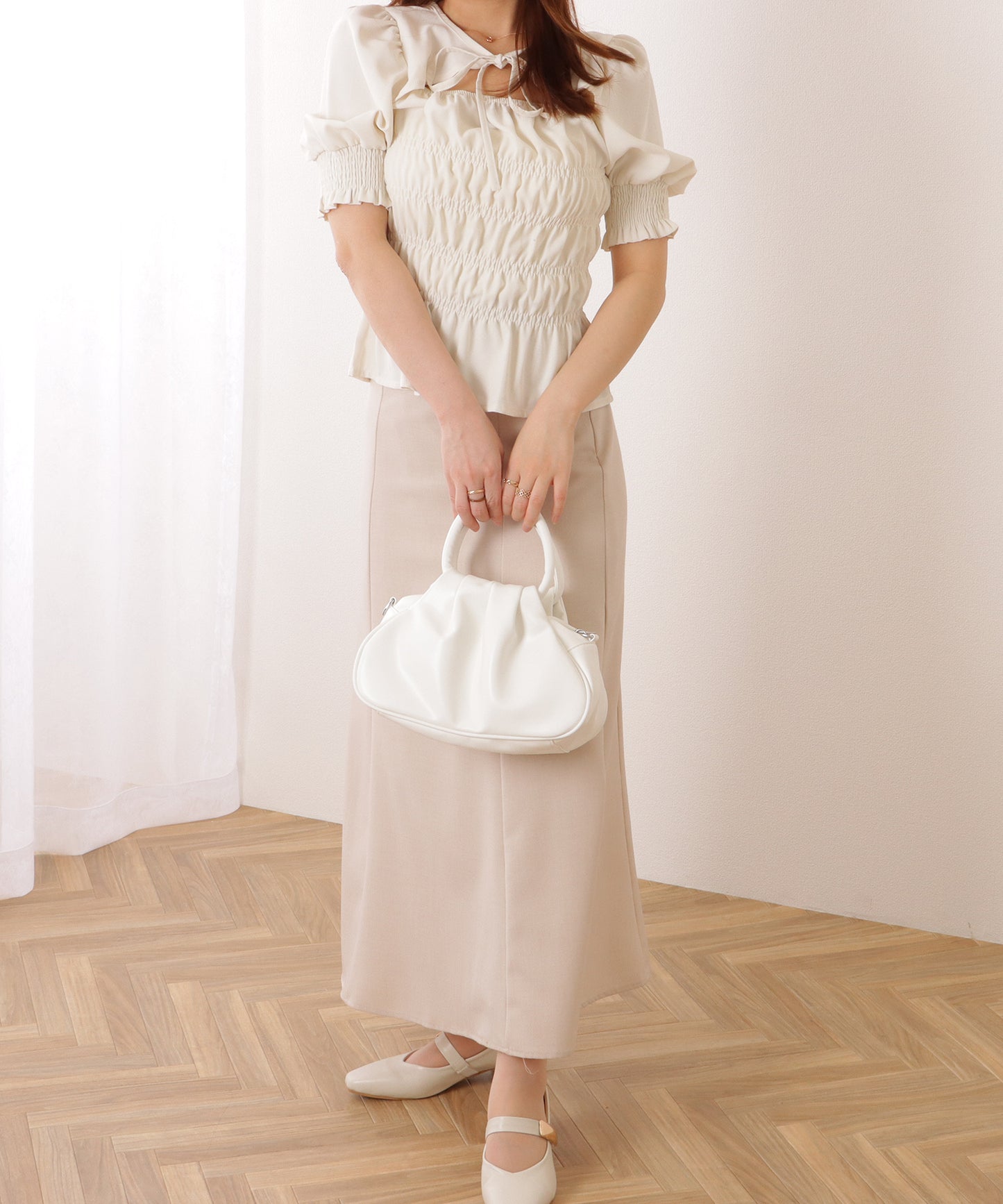 リング ハンドル タック ショルダー バッグ