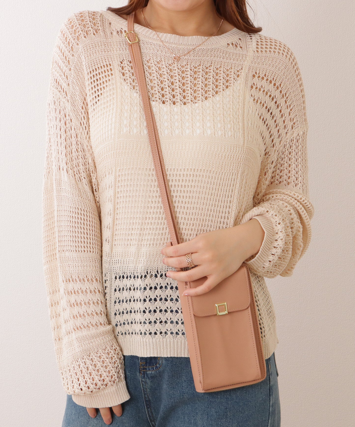 コンパクト スクエア ショルダー ウォレット