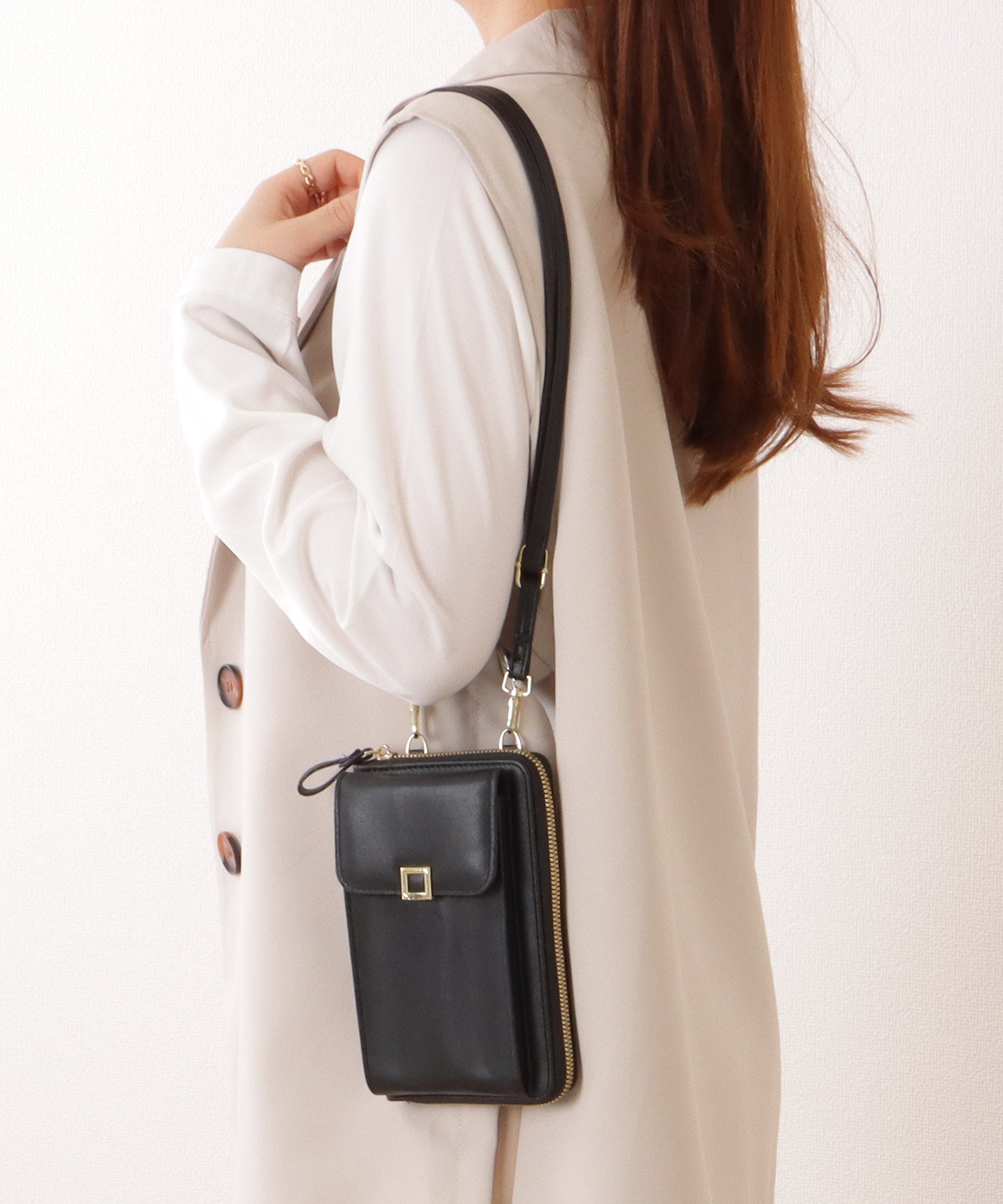 コンパクト スクエア ショルダー ウォレット