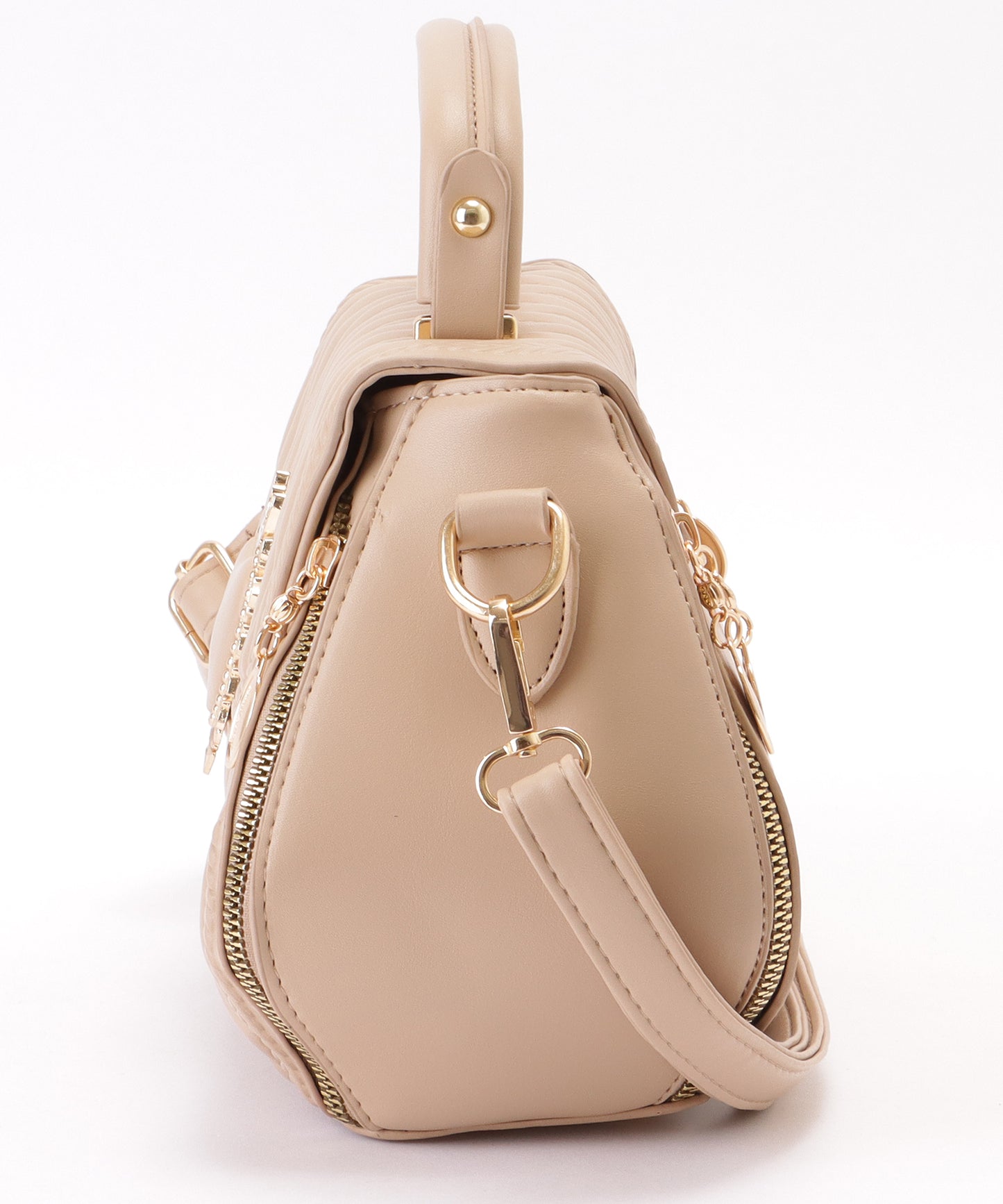 ハートバックル付き キルティング 2WAY ショルダー バッグ