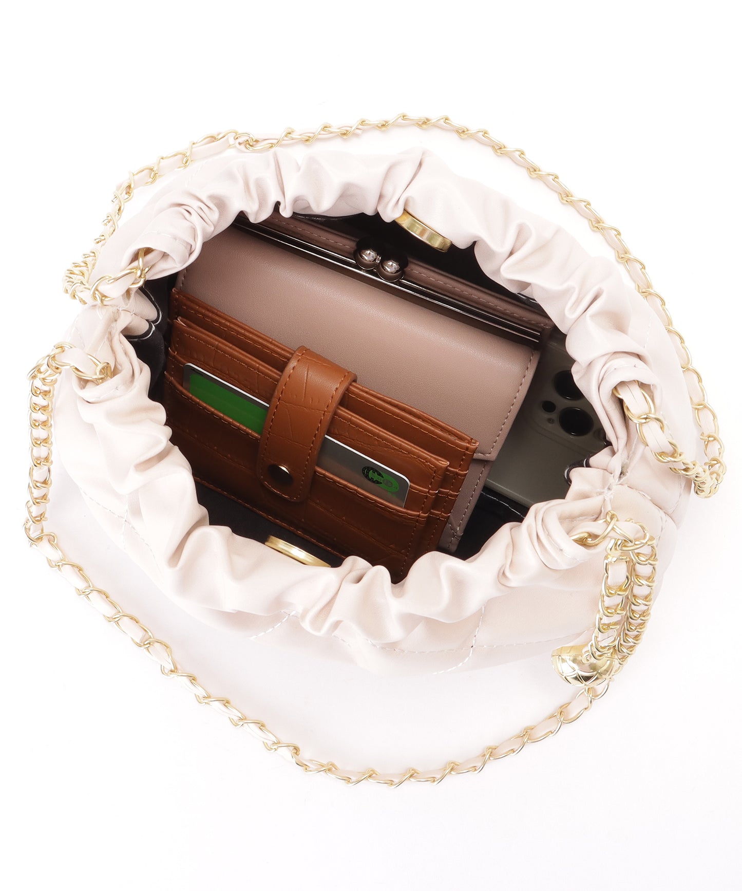 チャーム付き キルティング チェーン バッグ