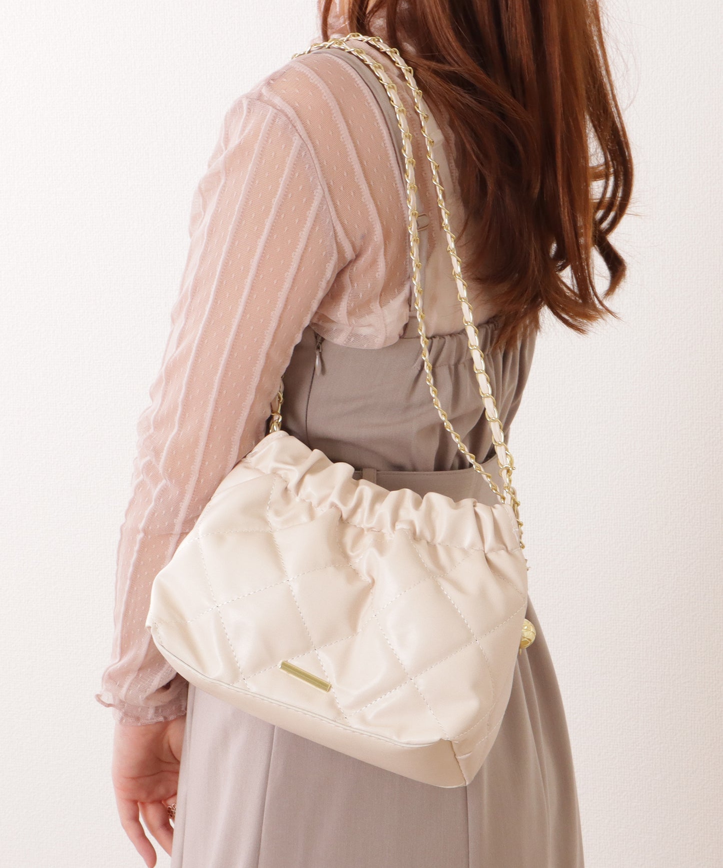 チャーム付き キルティング チェーン バッグ