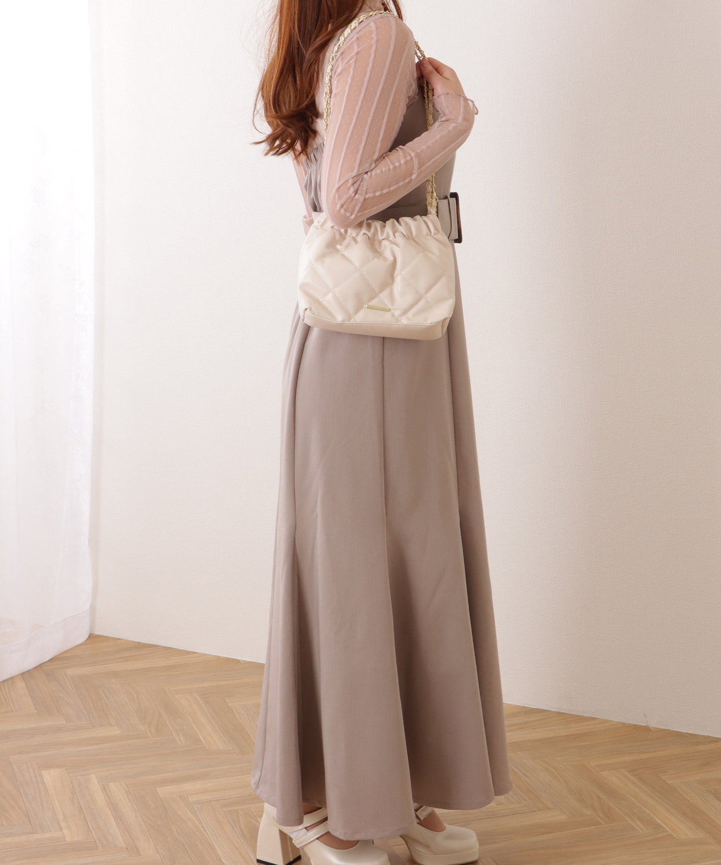 チャーム付き キルティング チェーン バッグ