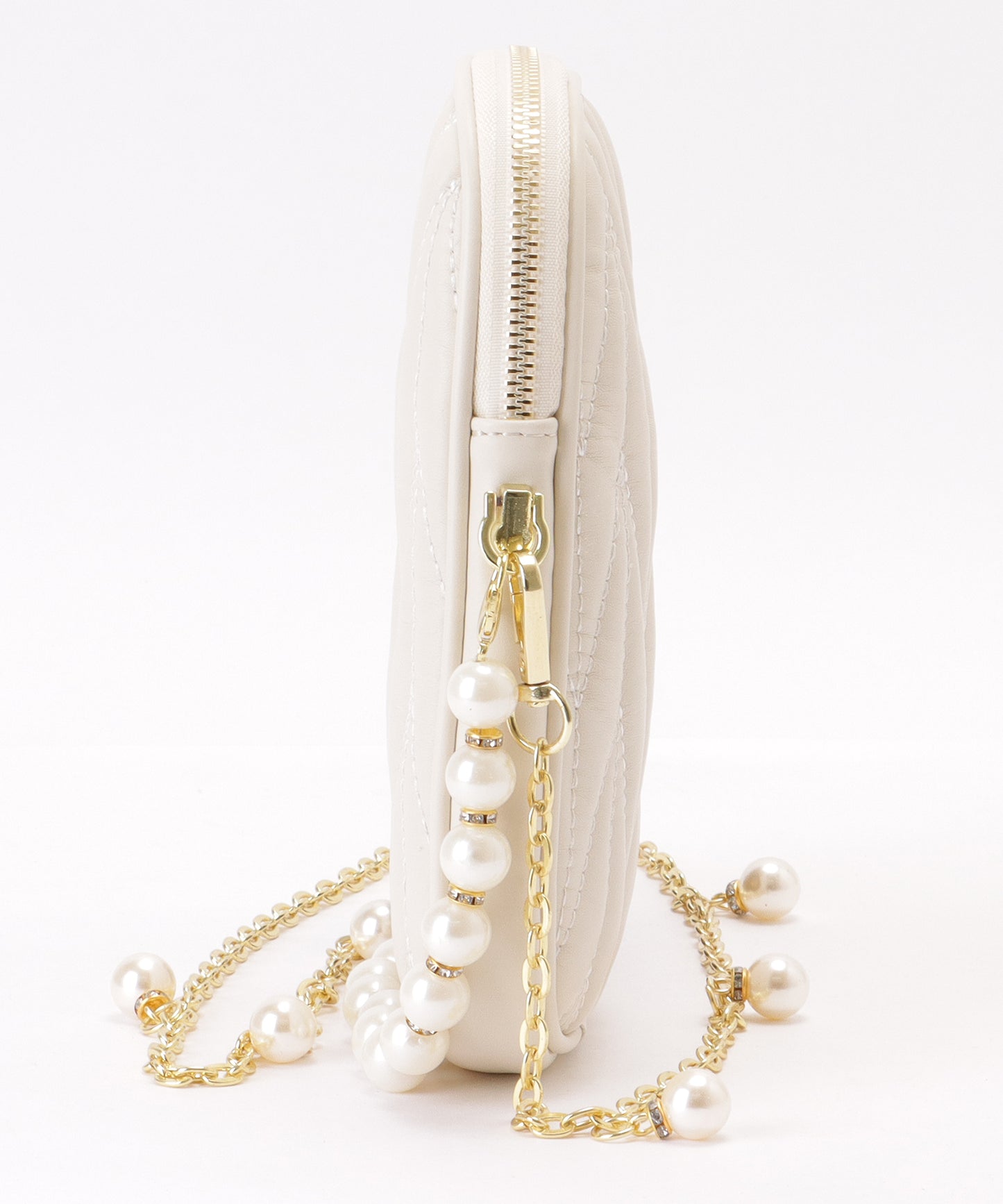 パール チェーン コンパクト キルティング バッグ