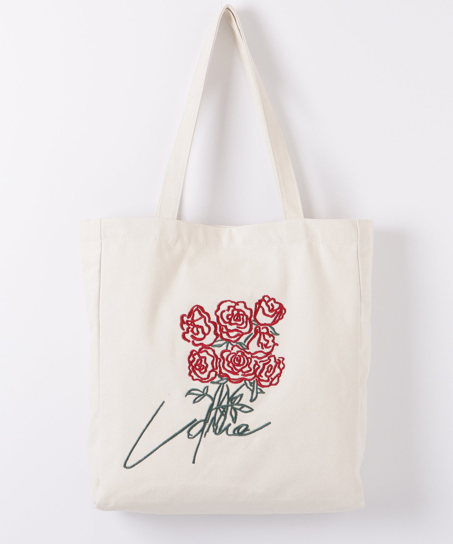 ブーケ 刺繍 大容量 スクエア トート バッグ