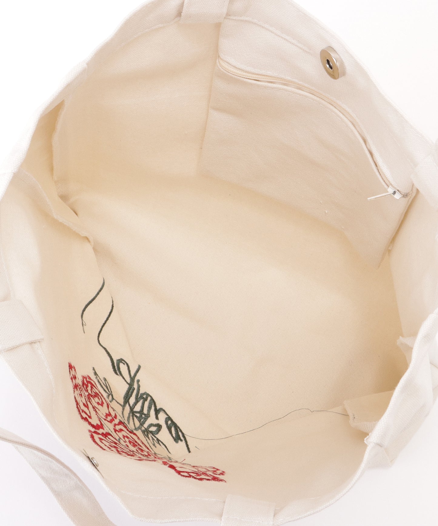 ブーケ 刺繍 大容量 スクエア トート バッグ