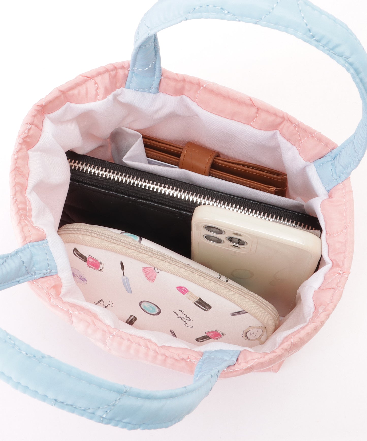 フラワー キルティング ミニ トート バッグ