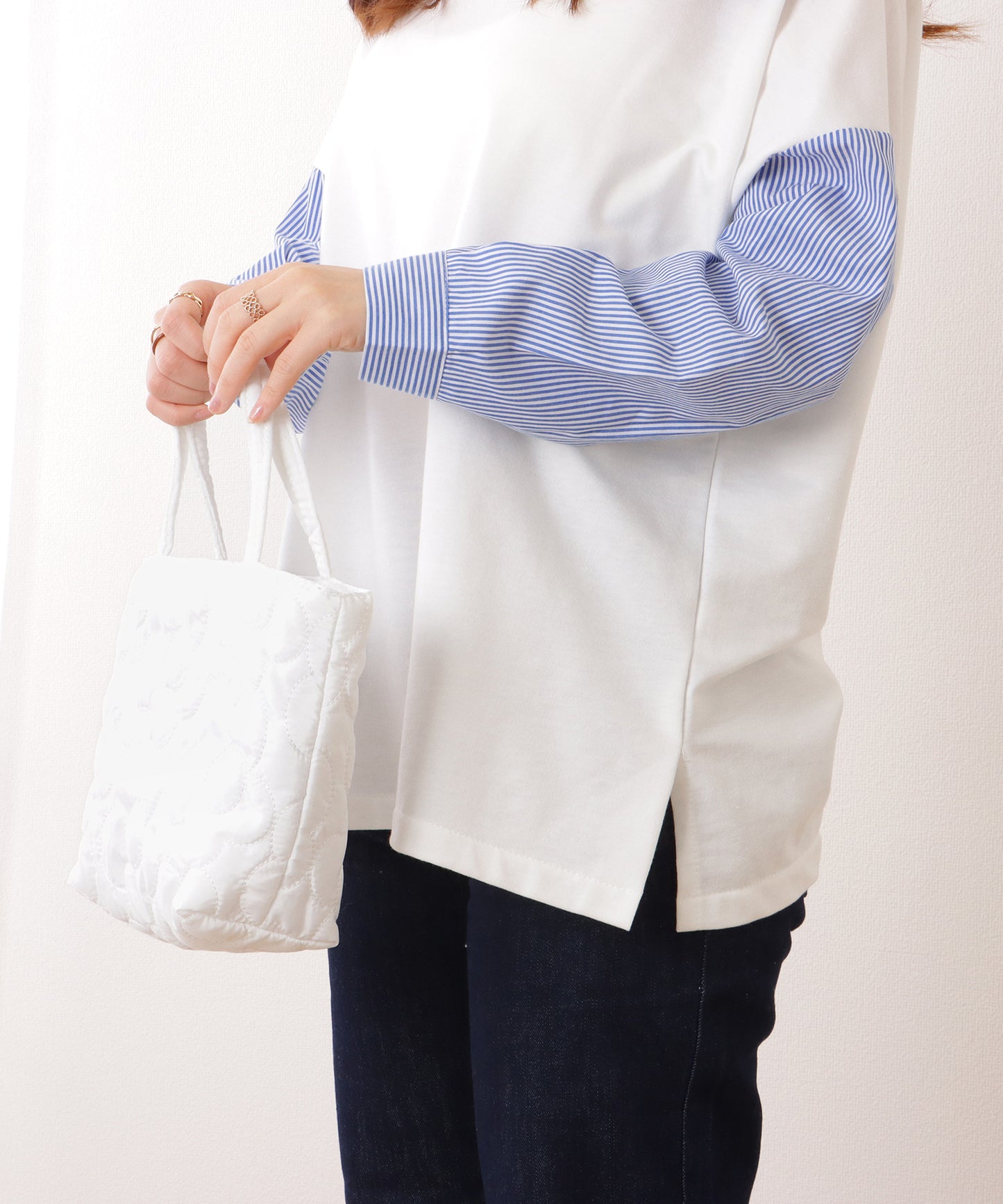 フラワー キルティング ミニ トート バッグ