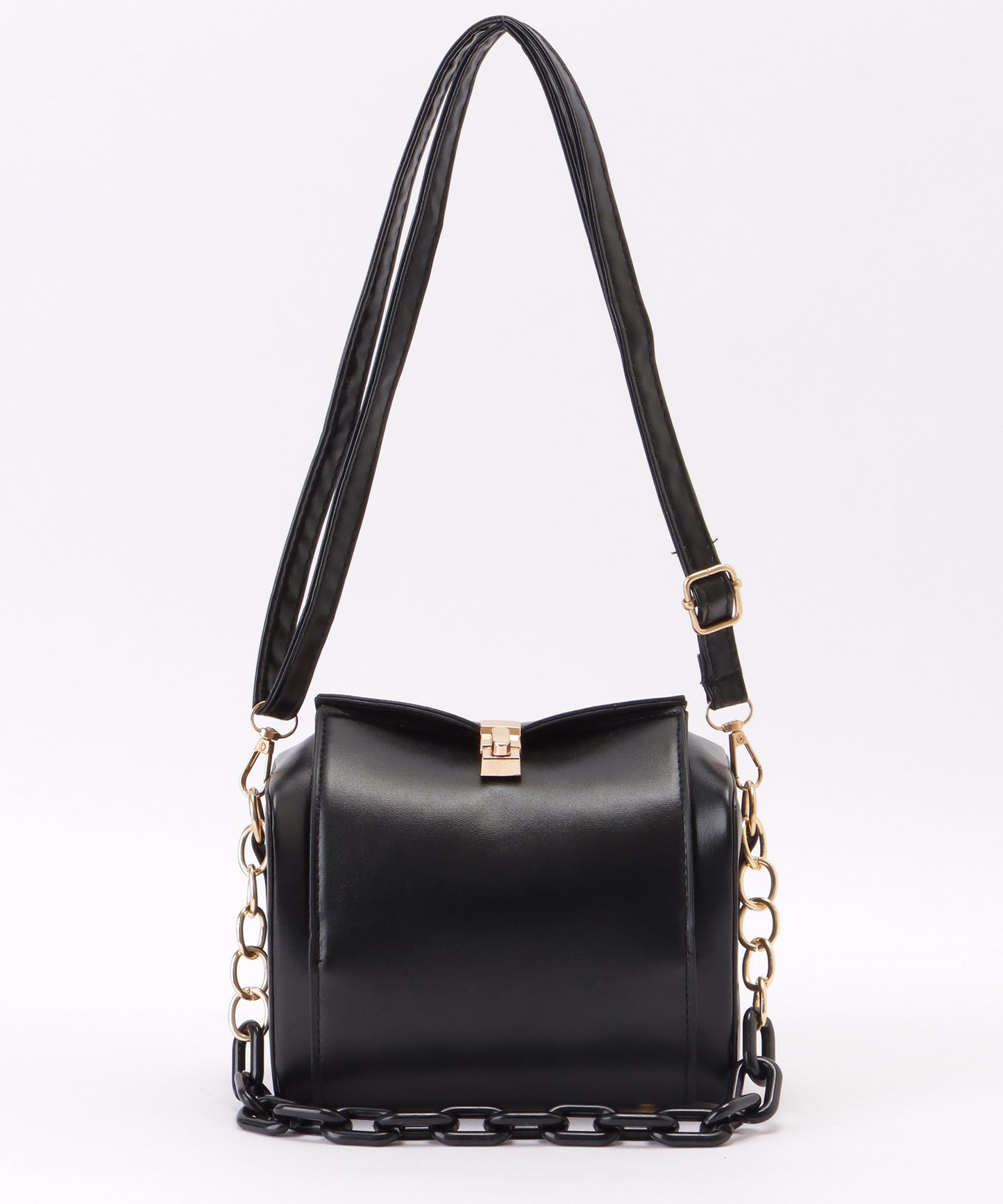 チェーン付き 2WAY コンパクト ボストン バッグ