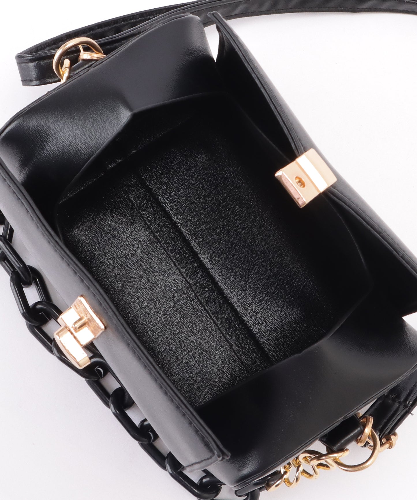 チェーン付き 2WAY コンパクト ボストン バッグ