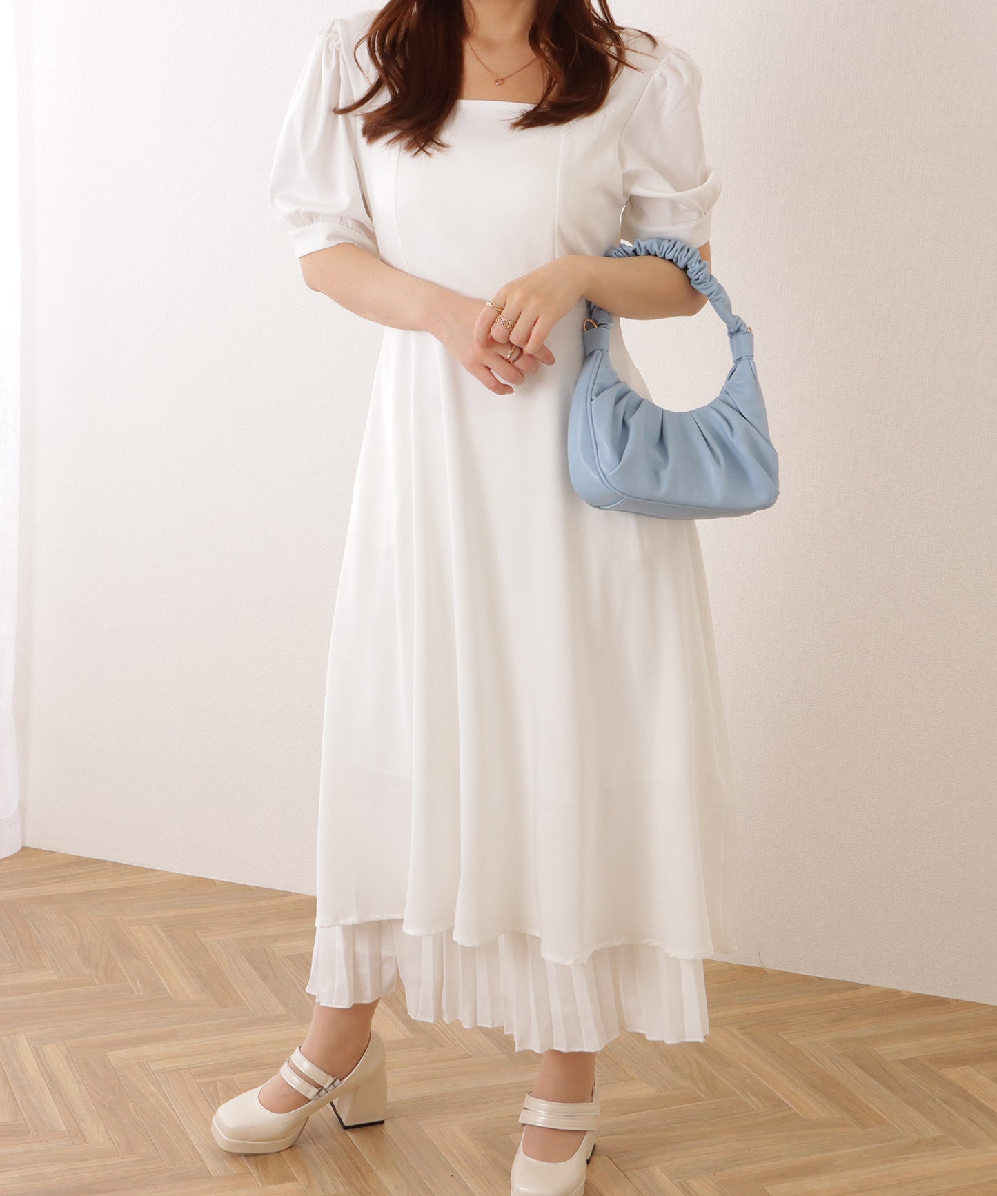 2WAYギャザー コンパクト ショルダーバッグ