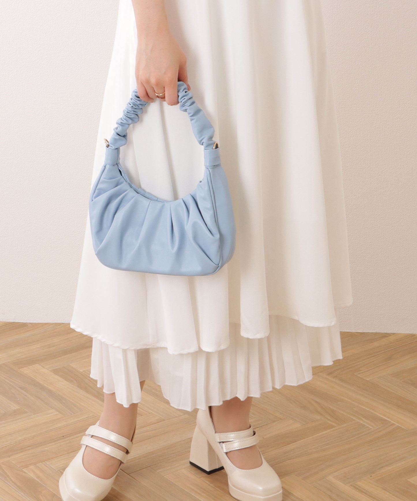 2WAYギャザー コンパクト ショルダーバッグ