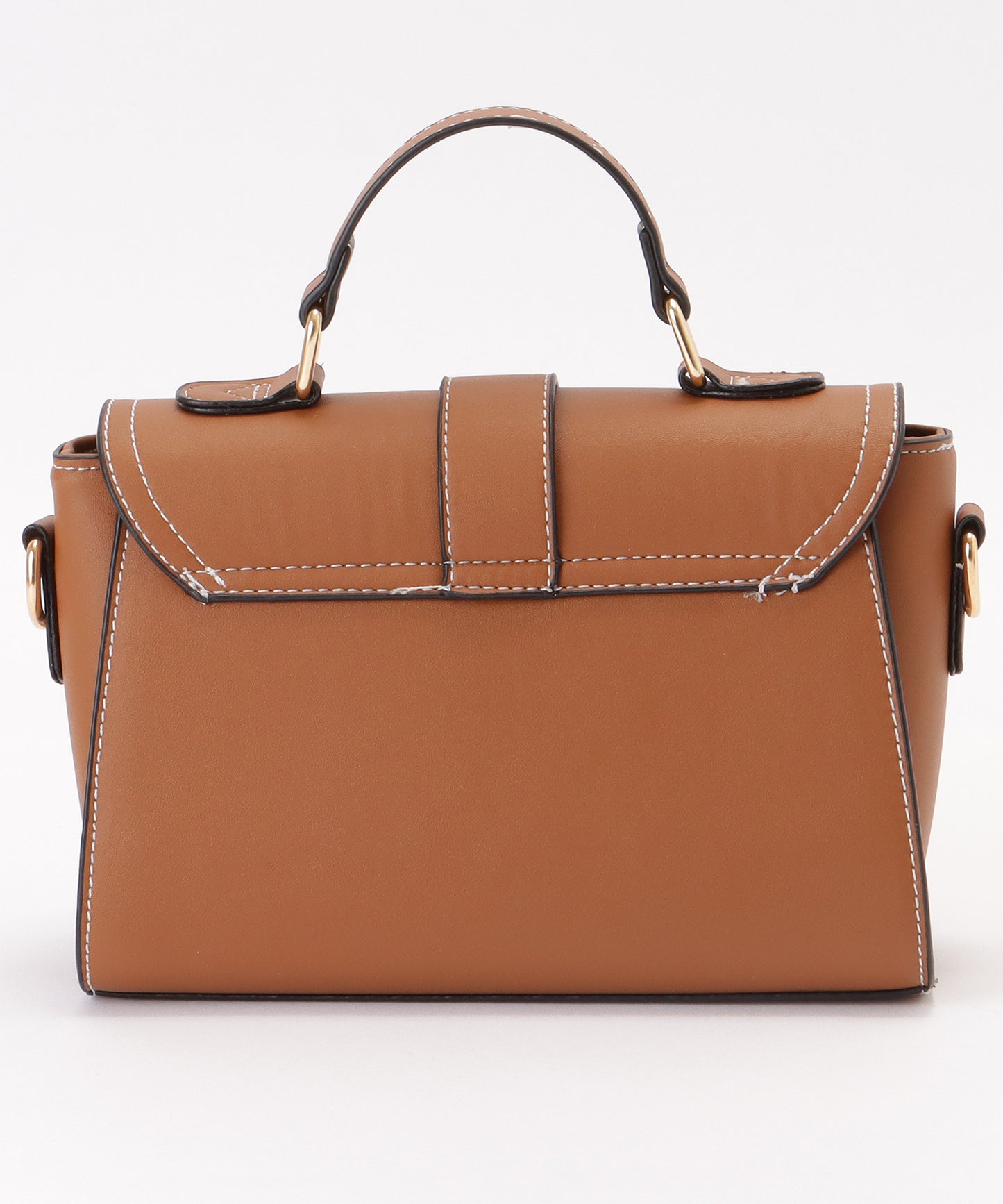 レザー調 コンパクト ステッチ ショルダー バッグ