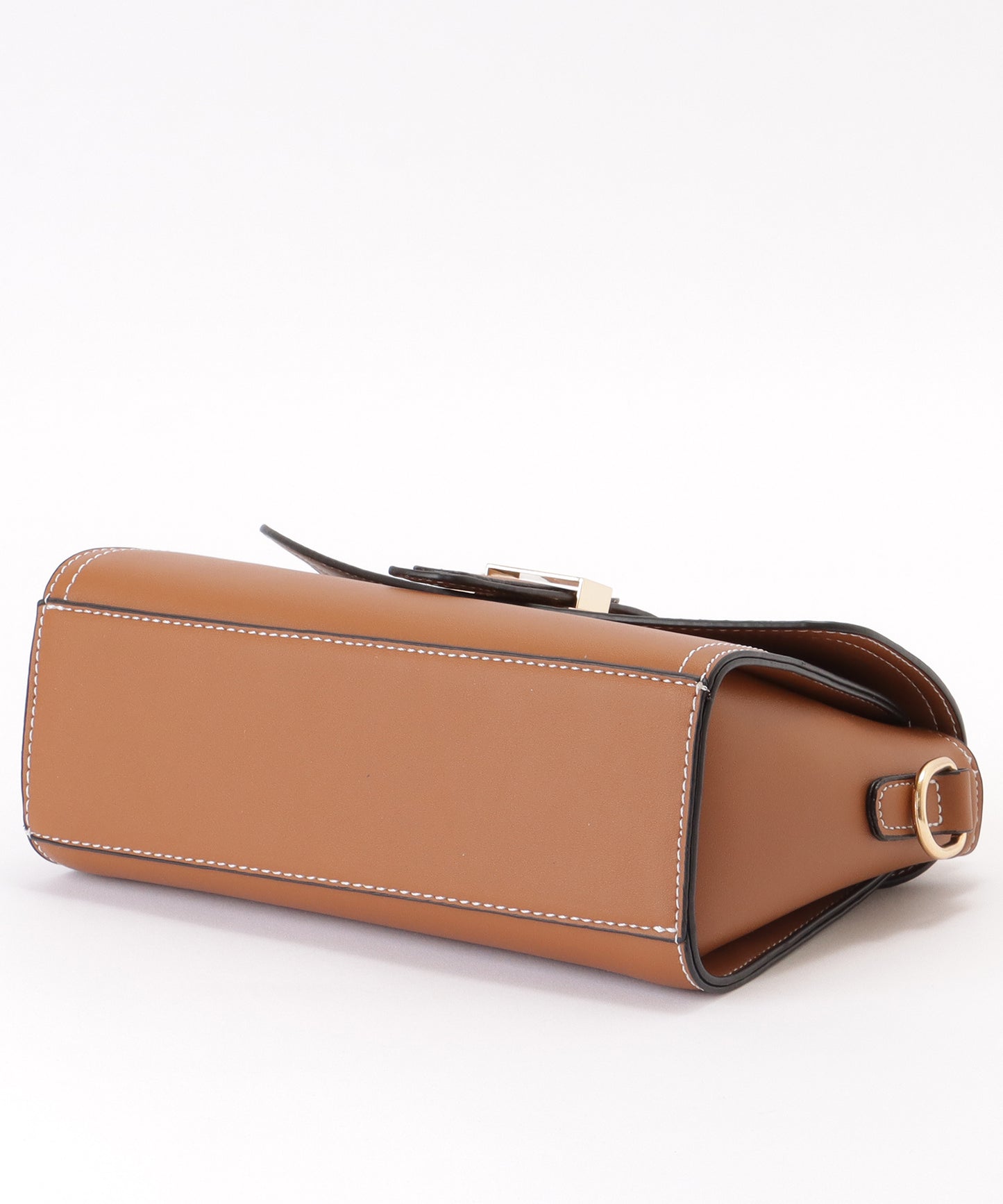 レザー調 コンパクト ステッチ ショルダー バッグ