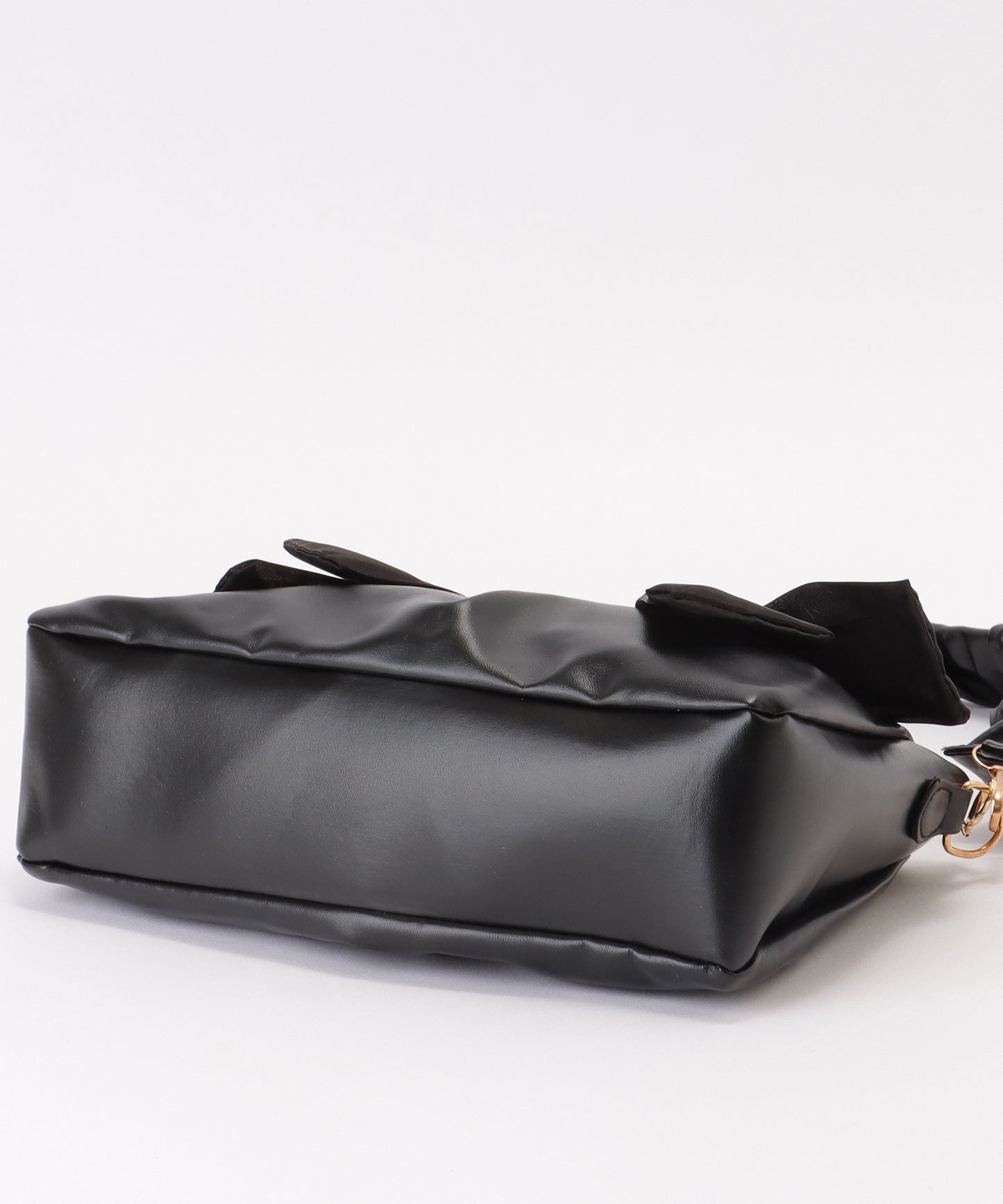 チェーン付き 2WAY ビッグリボン ギャザー ショルダーバッグ