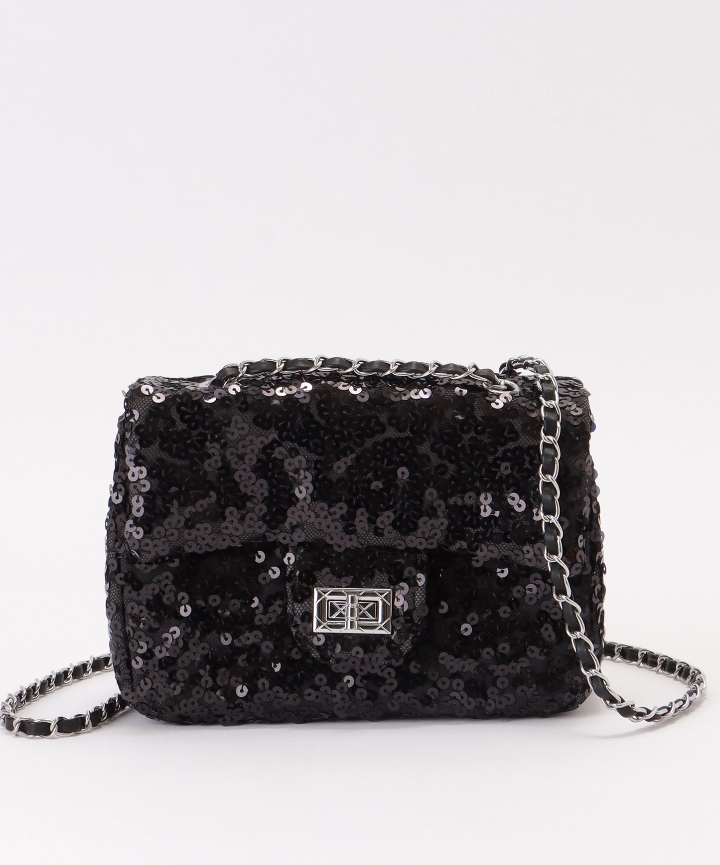 スパンコール フラップ ミニ ショルダー バッグ