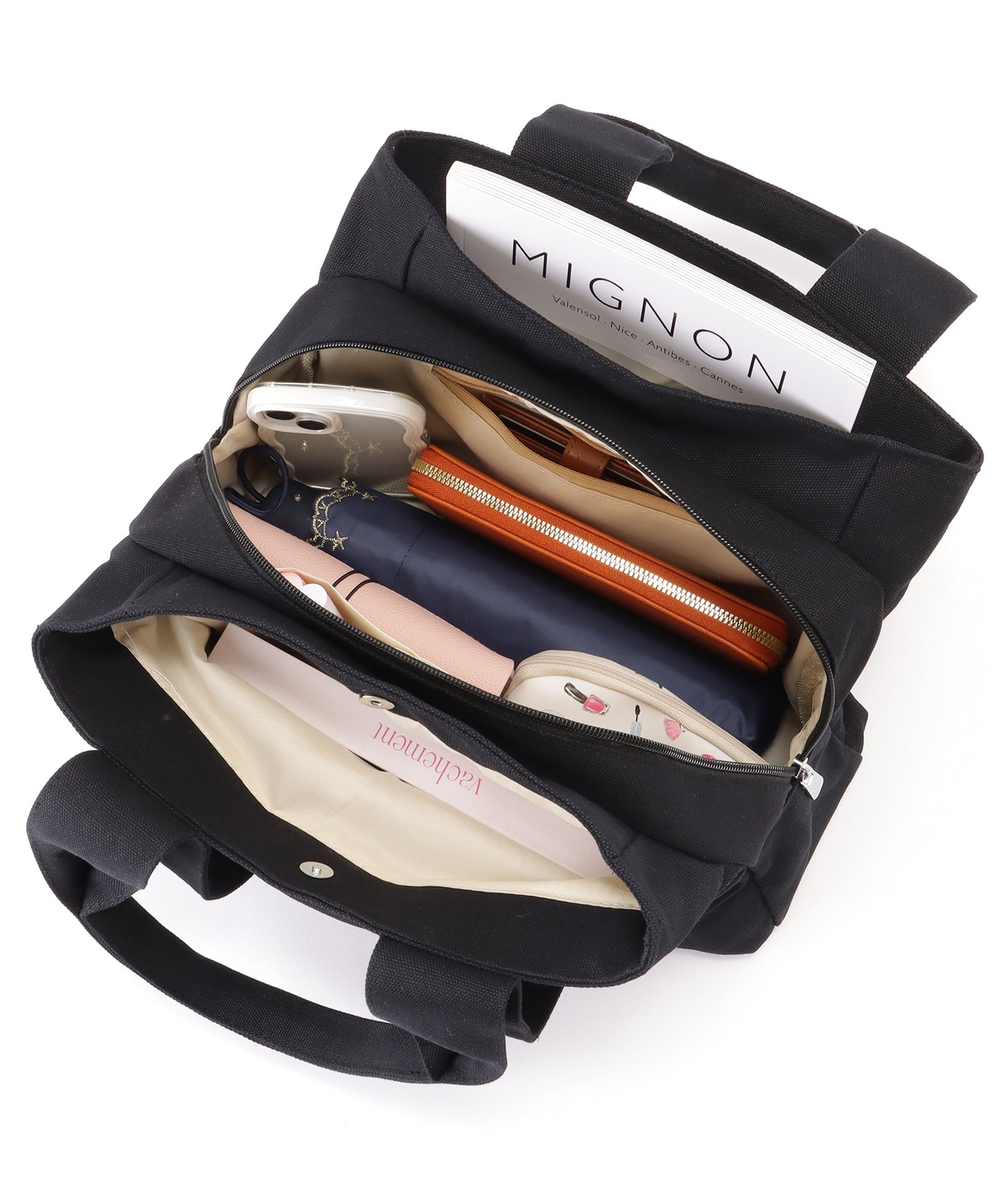 3ポケット マルチ キャンバス トート バッグ