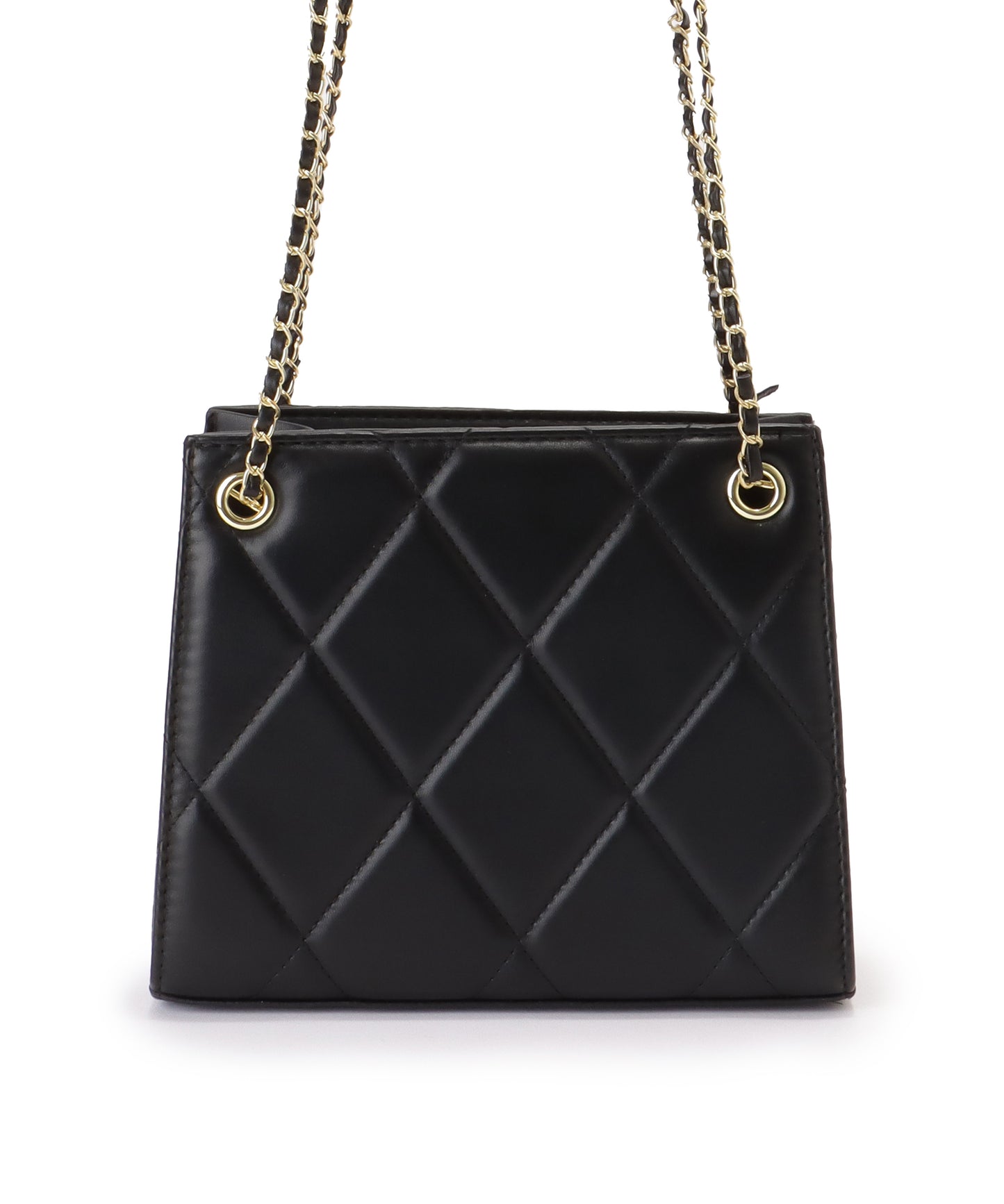 レザー調 スクエア キルティング チェーン バッグ