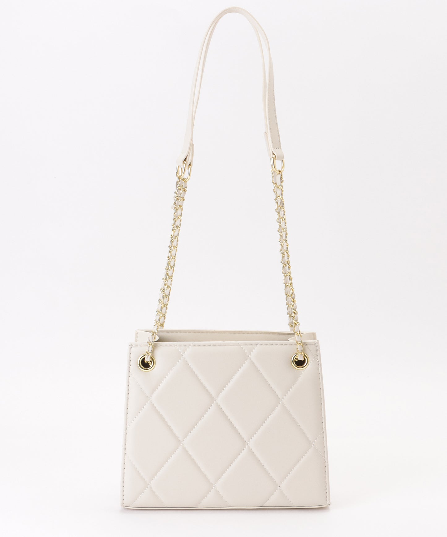 レザー調 スクエア キルティング チェーン バッグ