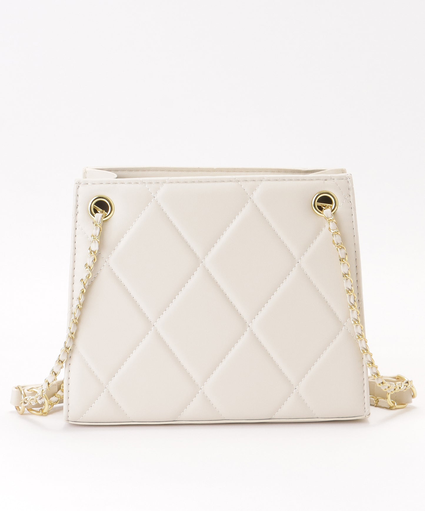 レザー調 スクエア キルティング チェーン バッグ