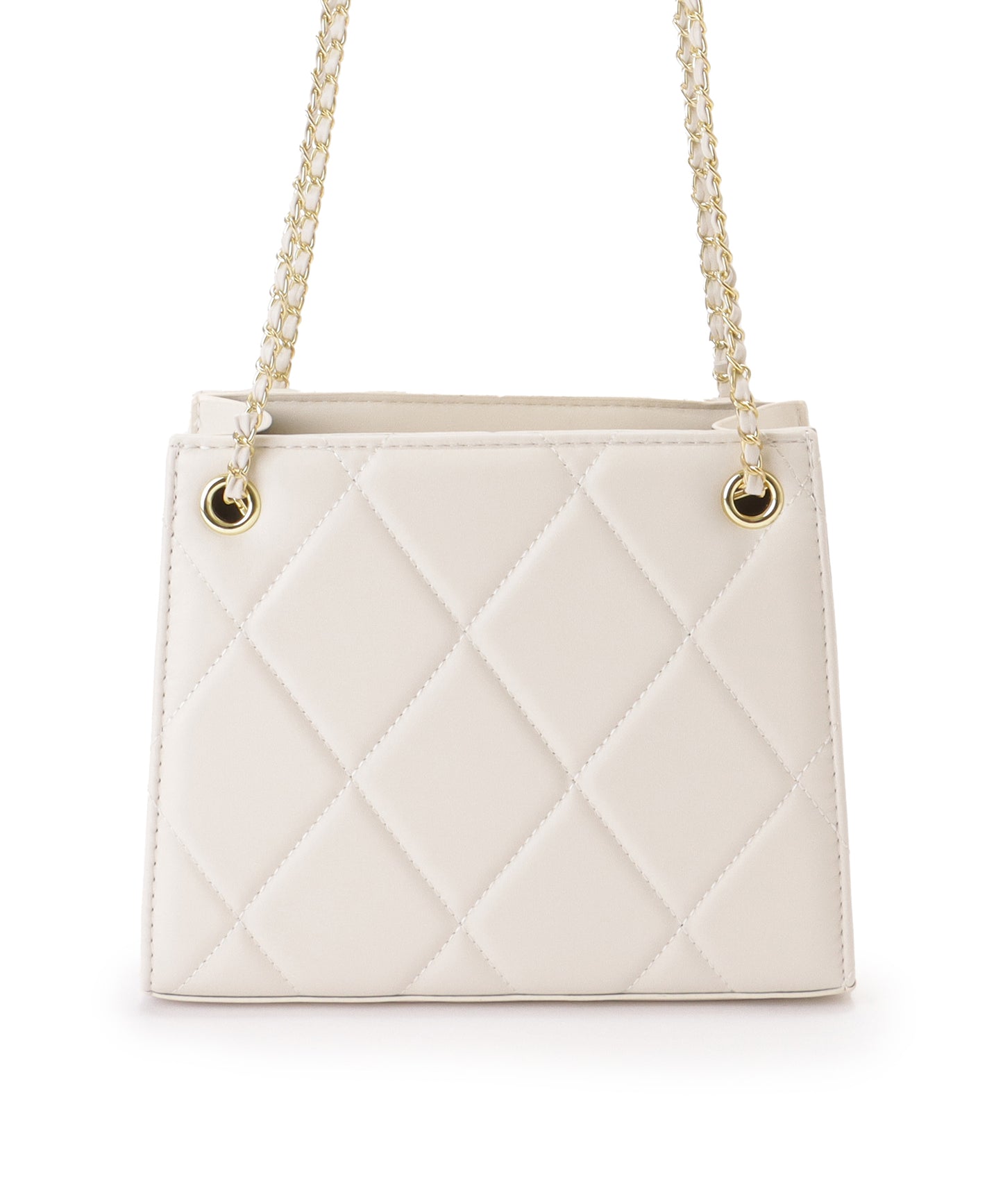 レザー調 スクエア キルティング チェーン バッグ