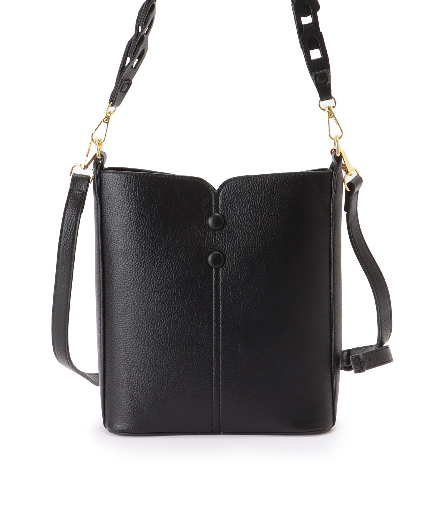 ポーチ付き 2WAY ストラップ レザー調 スクエア バッグ