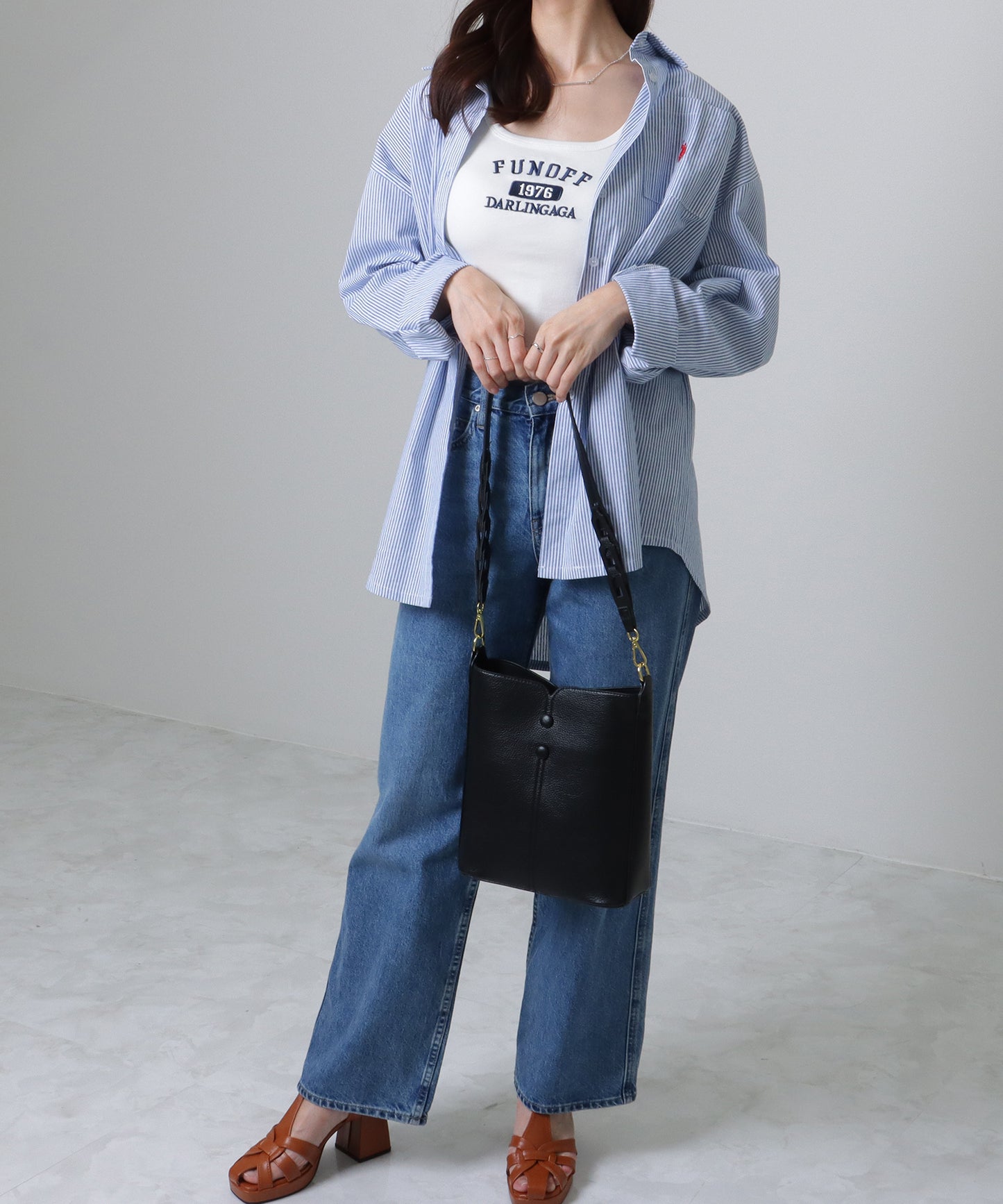 ポーチ付き 2WAY ストラップ レザー調 スクエア バッグ