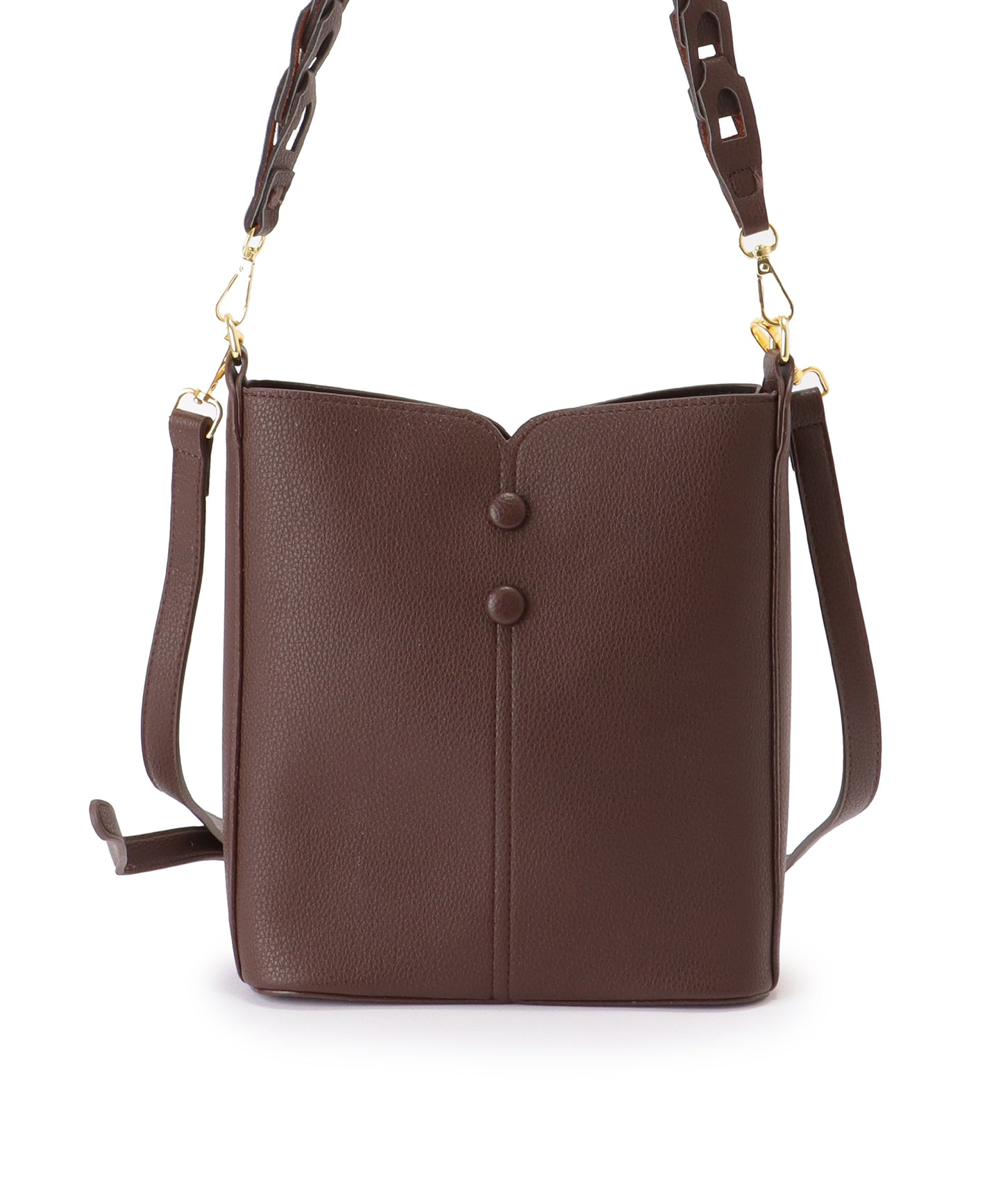 ポーチ付き 2WAY ストラップ レザー調 スクエア バッグ