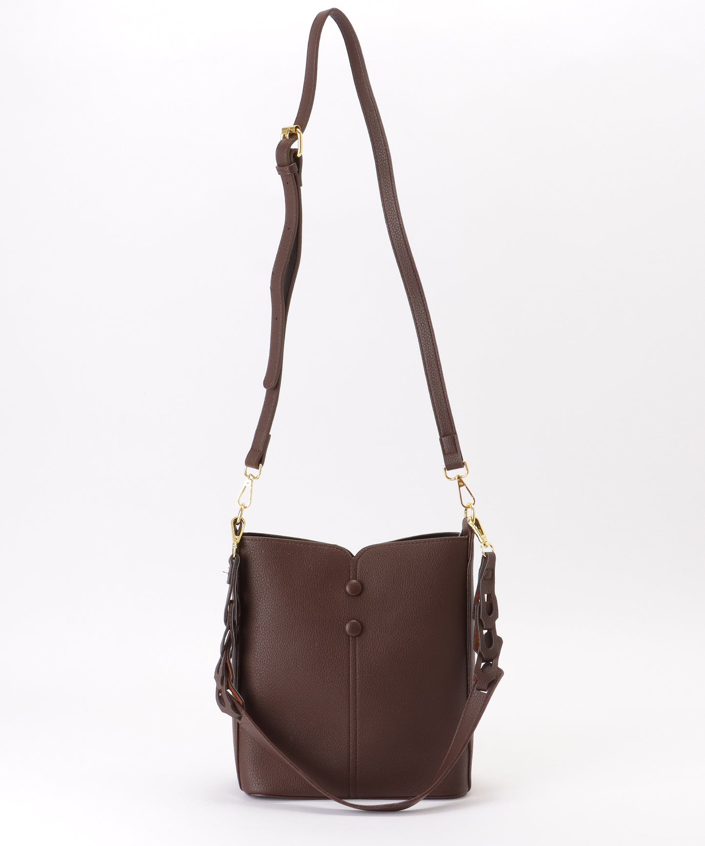 ポーチ付き 2WAY ストラップ レザー調 スクエア バッグ