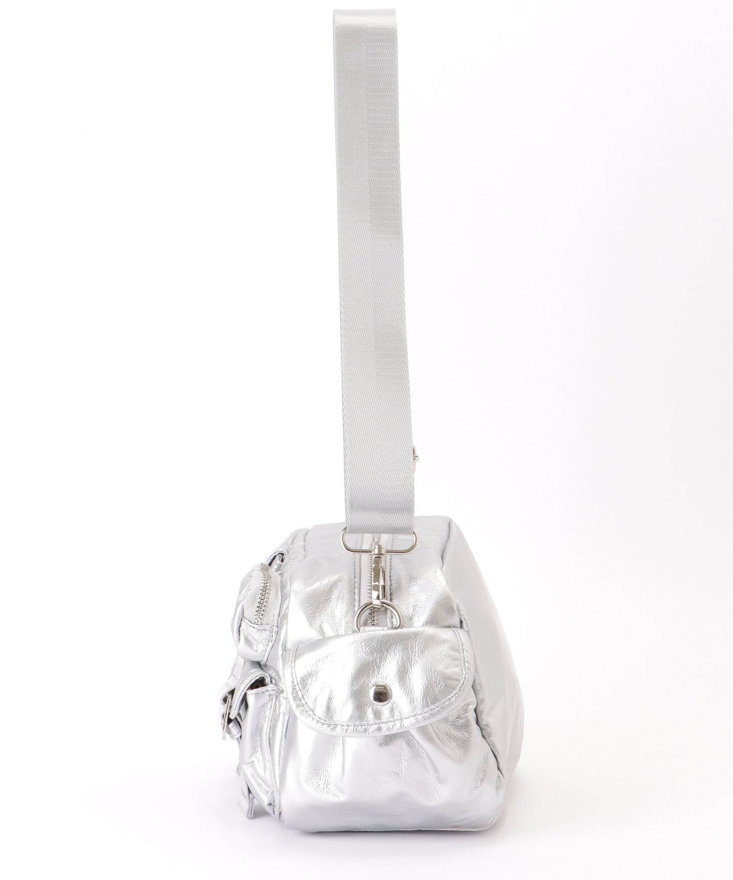 多ポケット スクエア コンパクト ショルダーバッグ