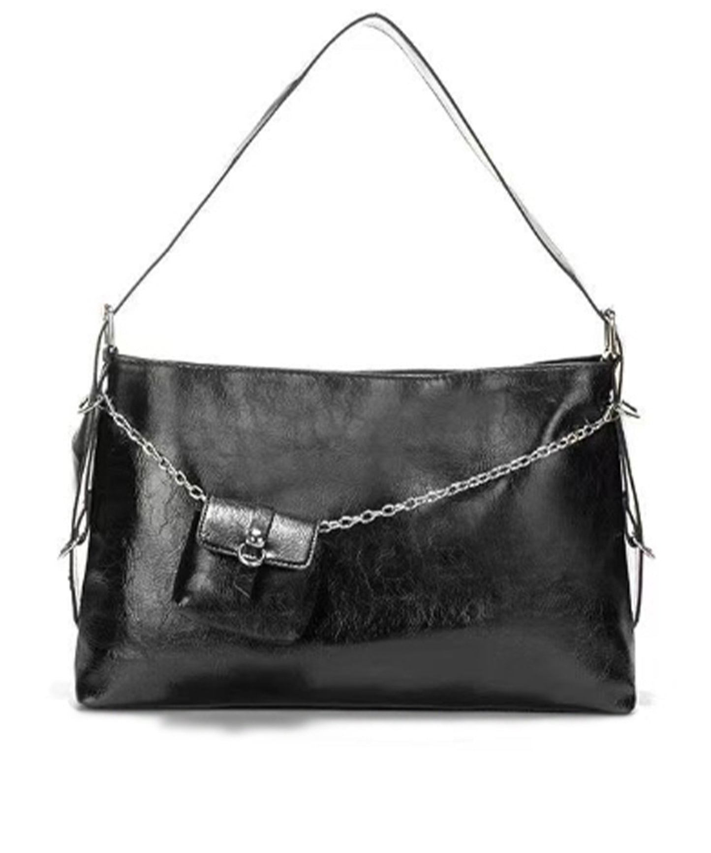 ミニポーチ付き スクエア チェーン ショルダーバッグ