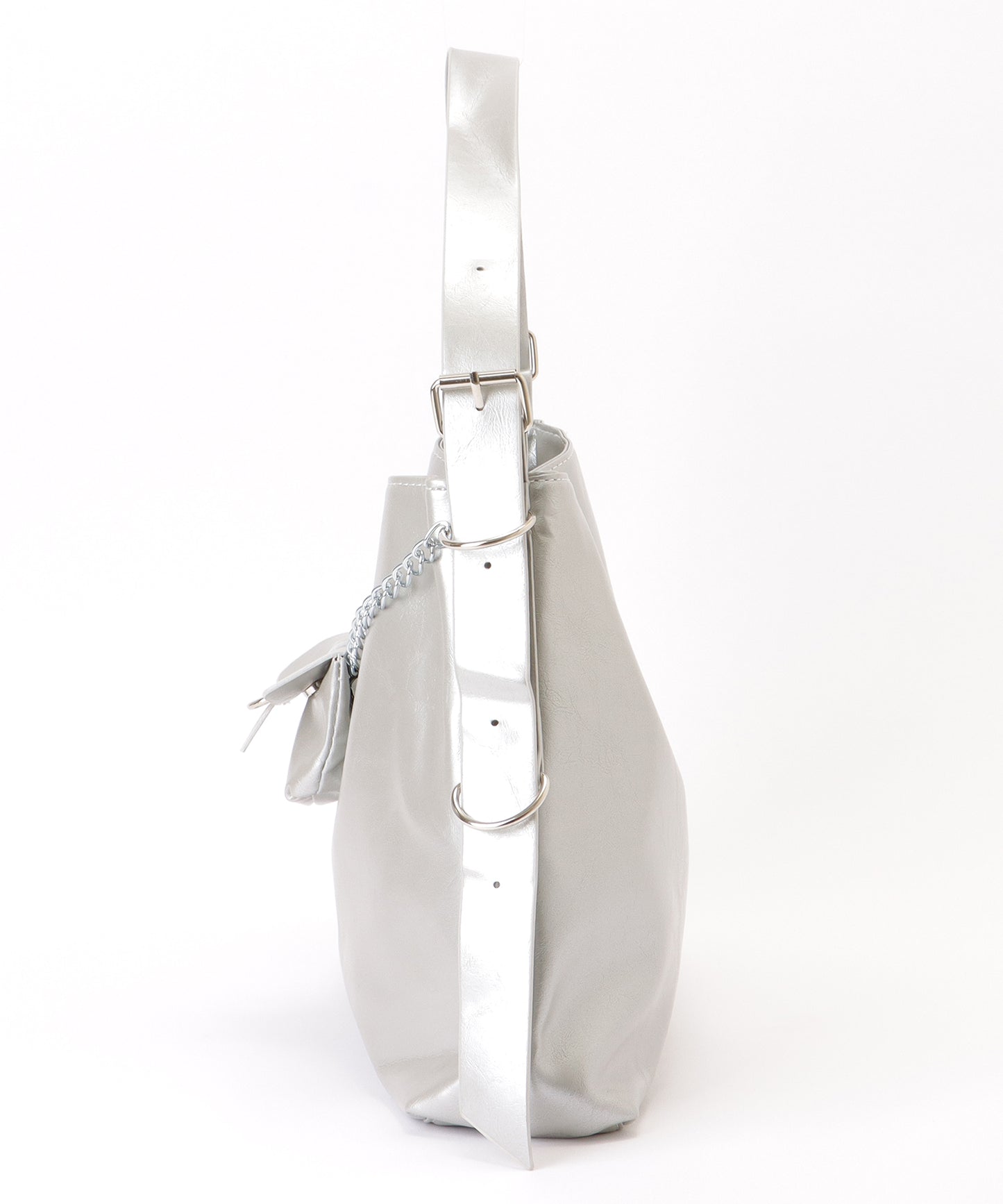 ミニポーチ付き スクエア チェーン ショルダーバッグ