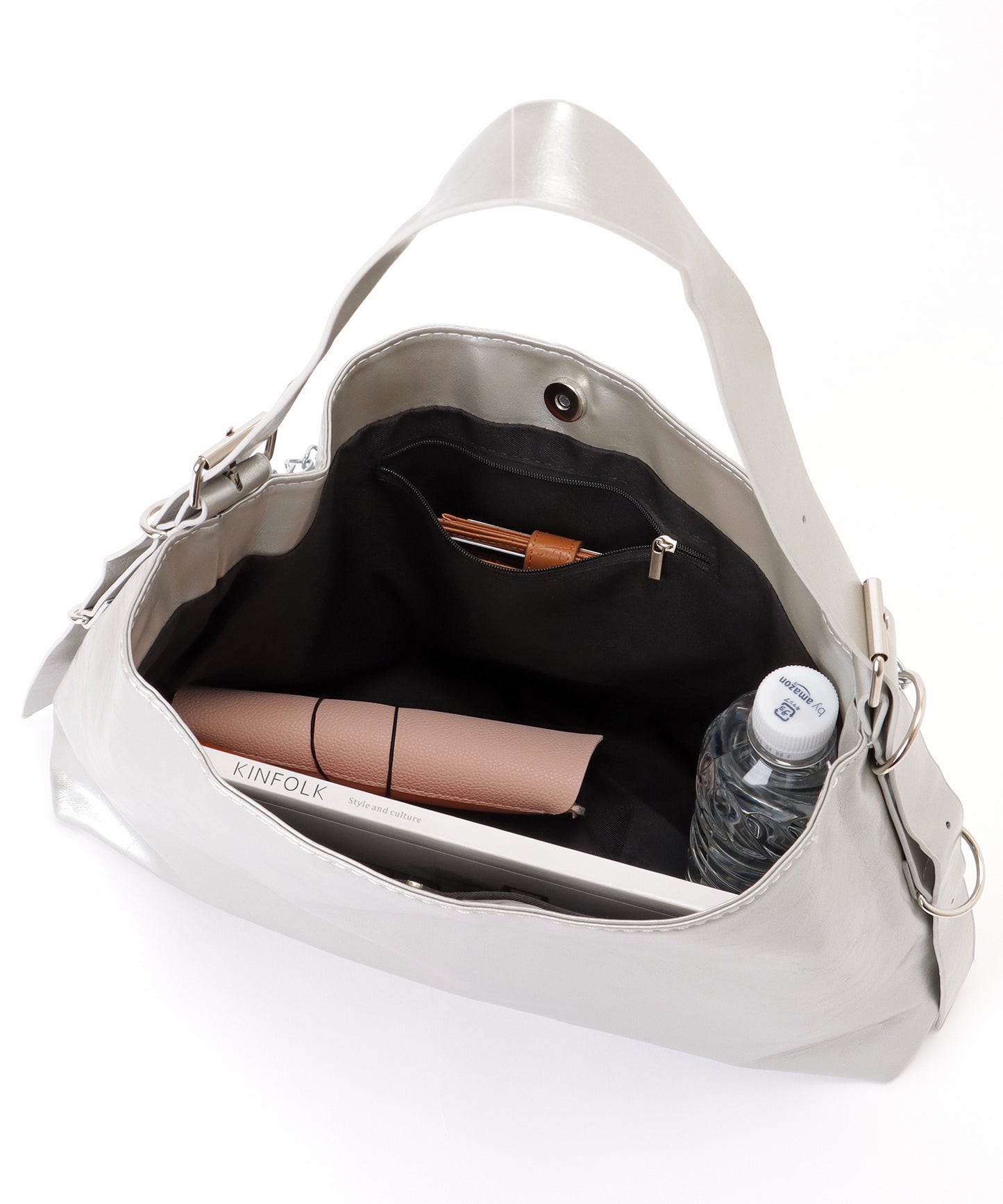 ミニポーチ付き スクエア チェーン ショルダーバッグ