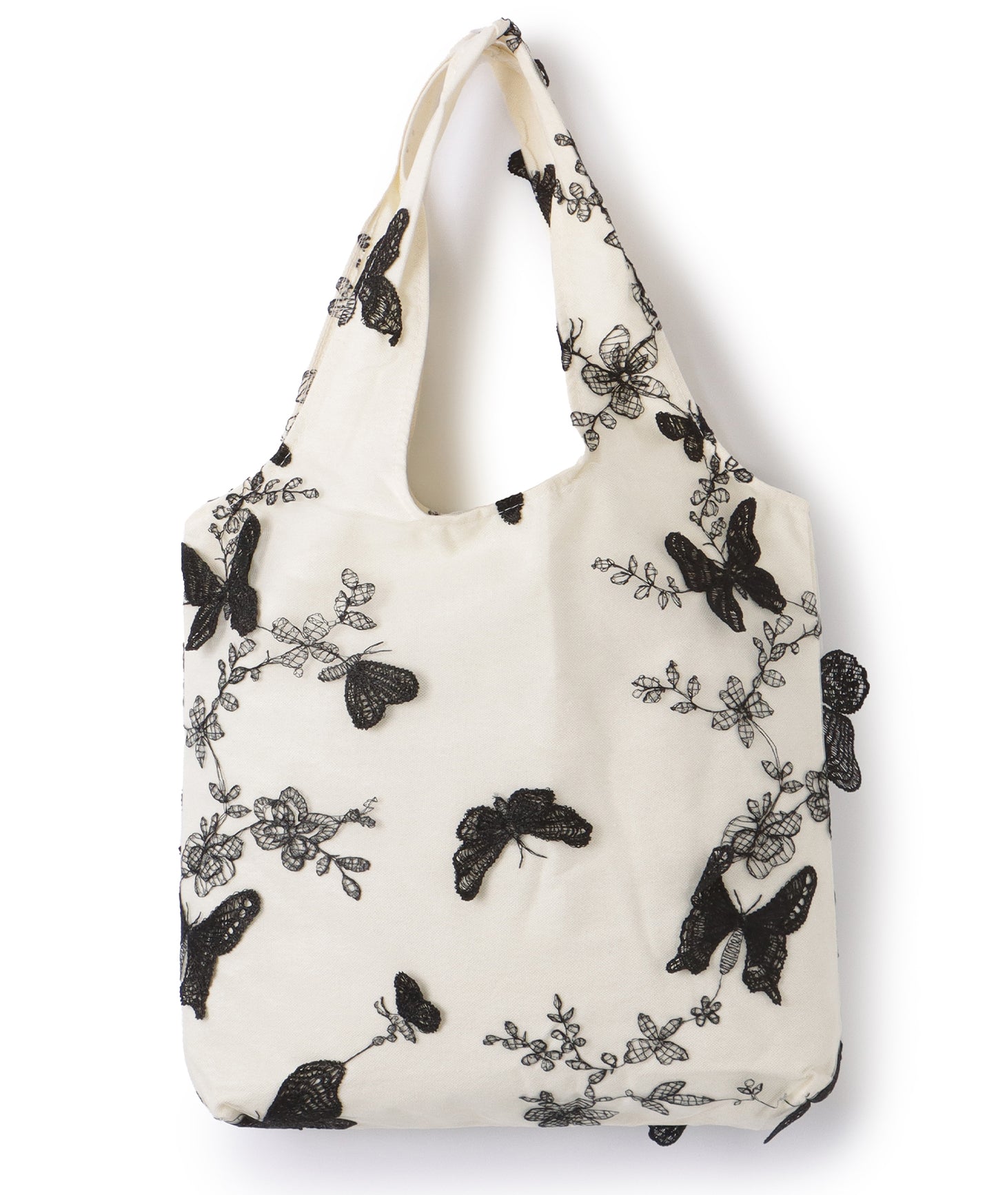 シアー レイヤード 刺繍モチーフ付き ソフト ショルダーバッグ