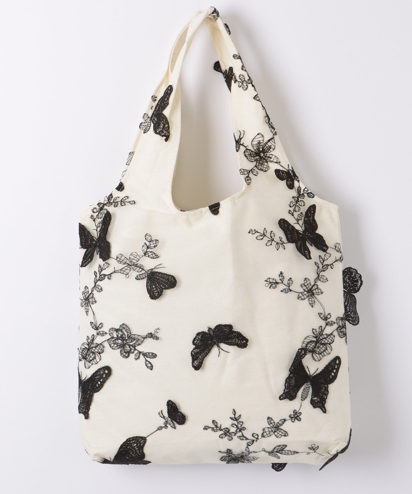 シアー レイヤード 刺繍モチーフ付き ソフト ショルダーバッグ