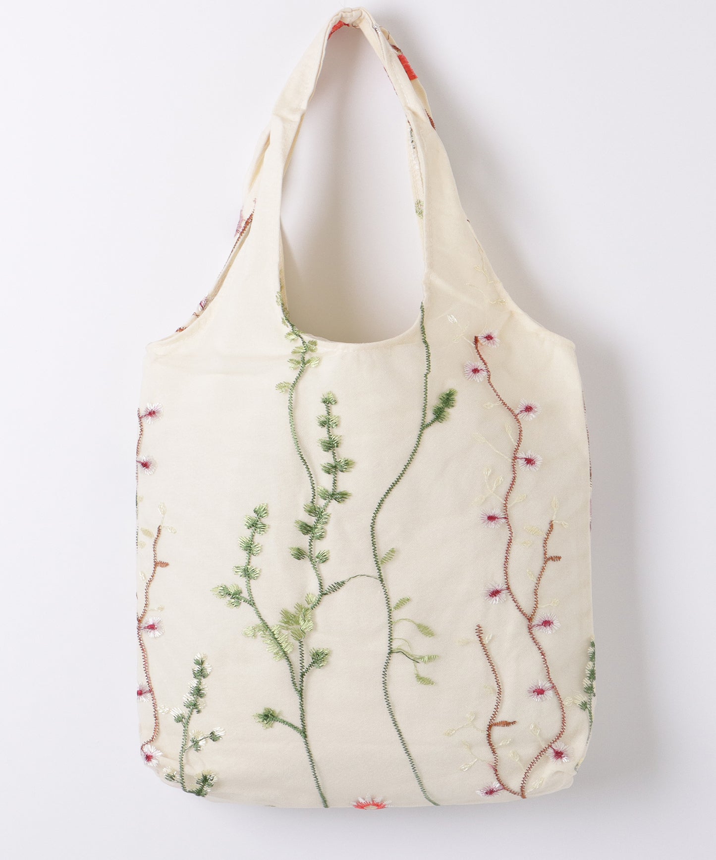 シアー レイヤード 刺繍モチーフ付き ソフト ショルダーバッグ