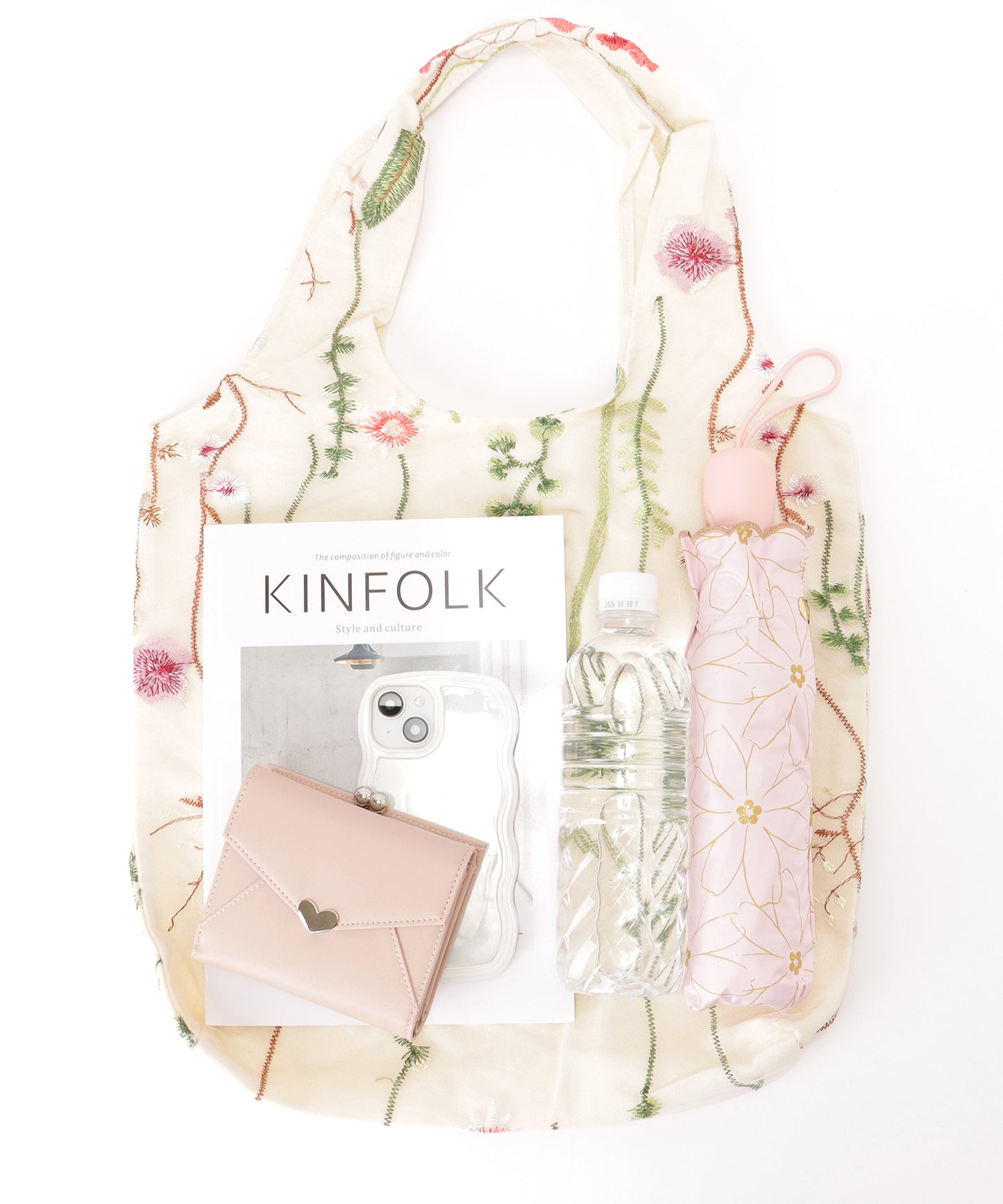 シアー レイヤード 刺繍モチーフ付き ソフト ショルダーバッグ