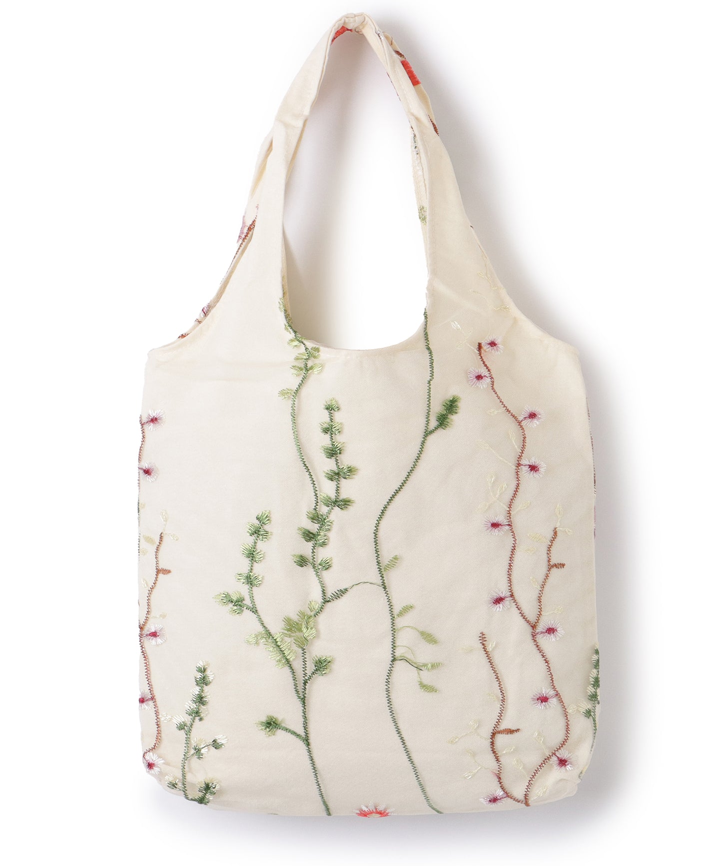 シアー レイヤード 刺繍モチーフ付き ソフト ショルダーバッグ