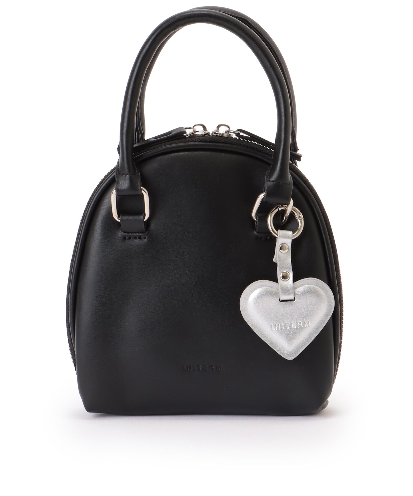 ハートチャーム付き 2WAY ミニ ラウンド ショルダーバッグ