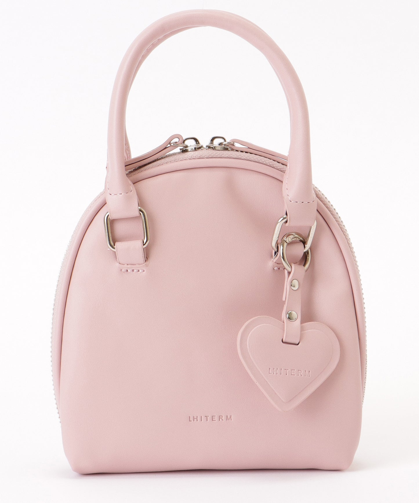 ハートチャーム付き 2WAY ミニ ラウンド ショルダーバッグ